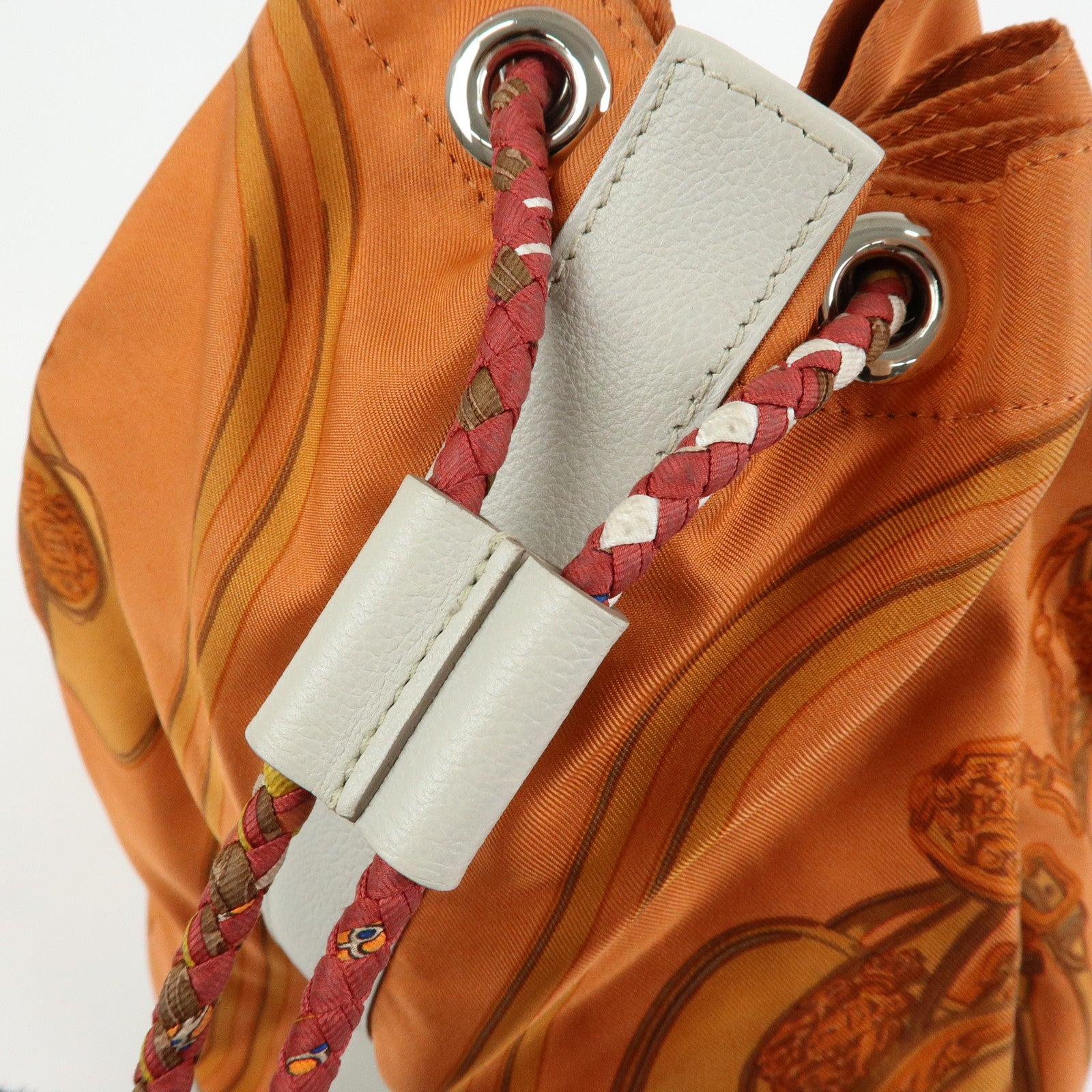 HERMES Silk Taurillon Sac SoieCool22 Shoulder Bag □O Stamped Orange