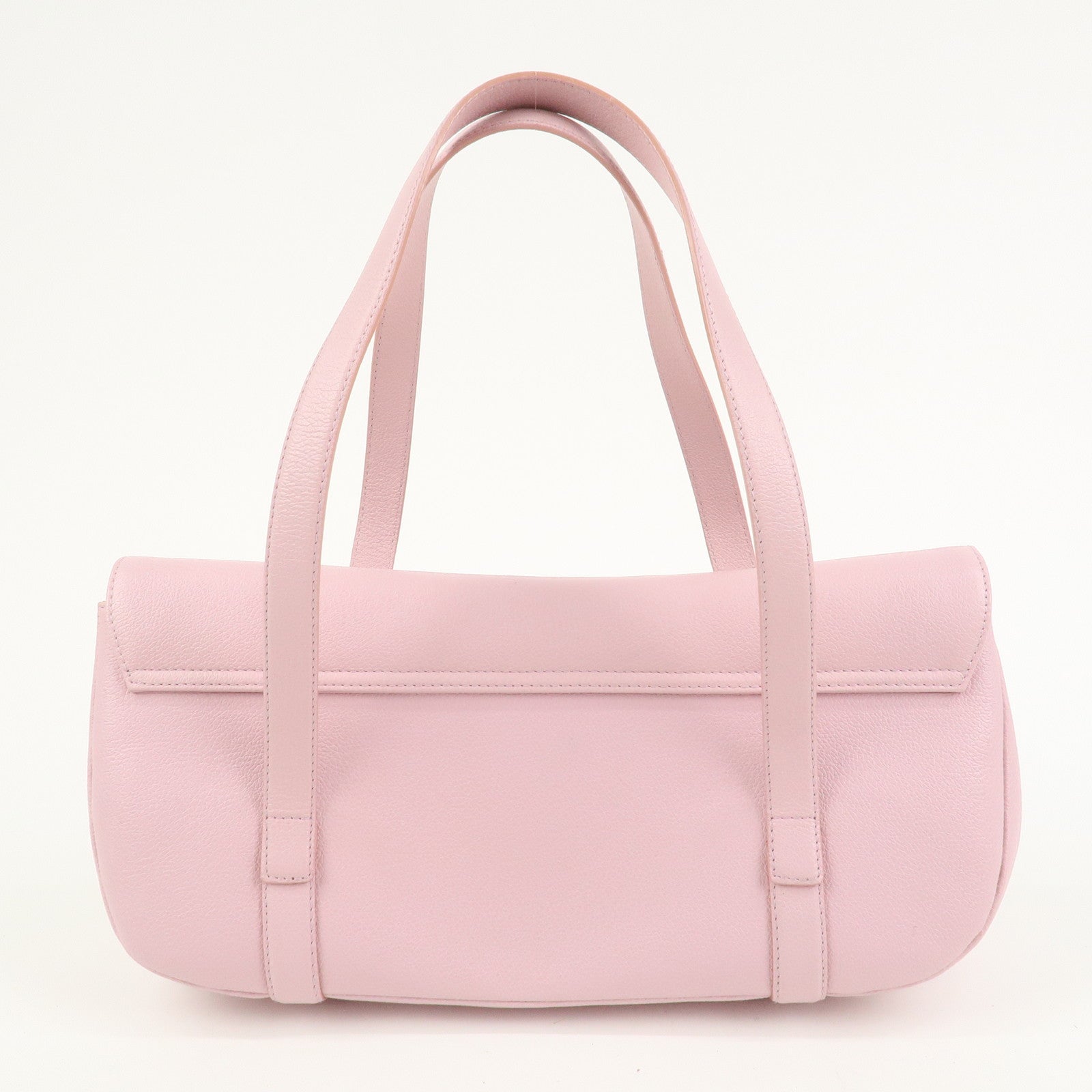 BVLGARI Logo Leather Shoulder Bag Hand Bag Pink