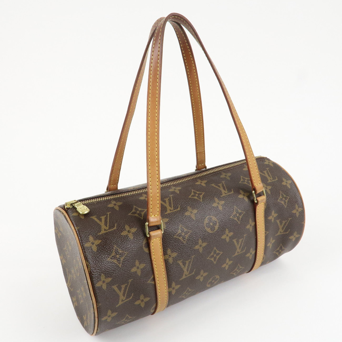 Louis Vuitton Monogram Papillon 30 Hand Bag New Style Brown M51385 Used
