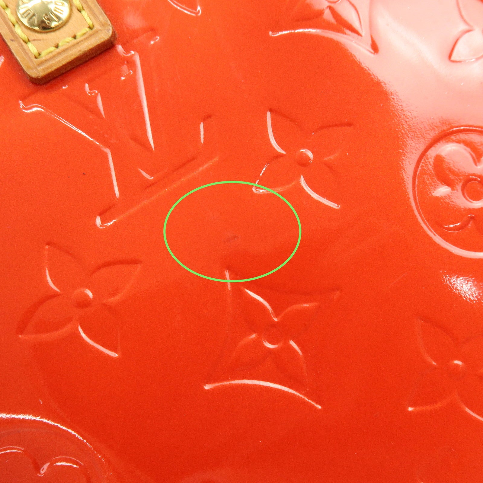 Louis Vuitton Monogram Vernis Lead PM Hand Bag Rouge M91088