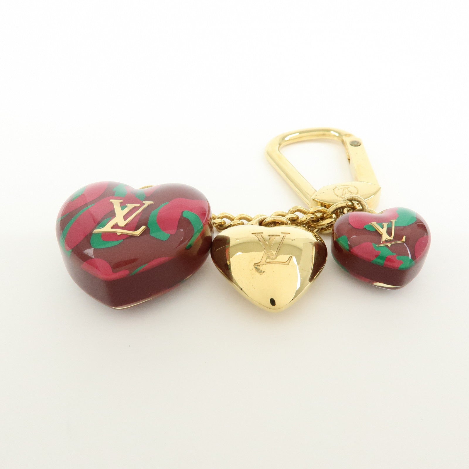 Louis Vuitton Porte Cles Leopard Metal Key Charm Rouge Fauviste