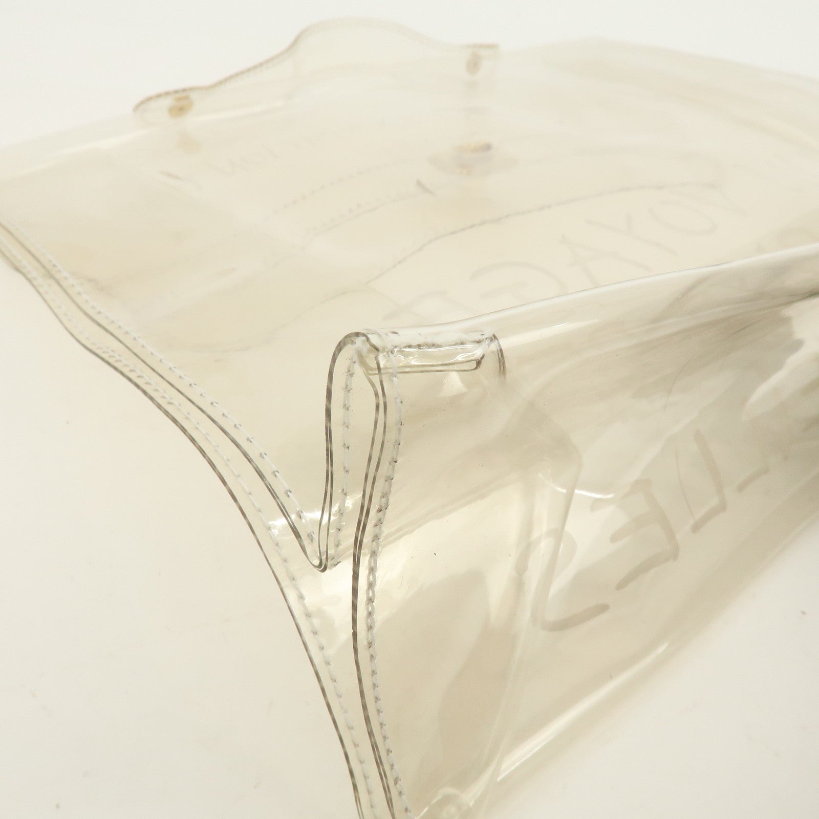HERMES Vinyl Kelly Hand Bag Clear
