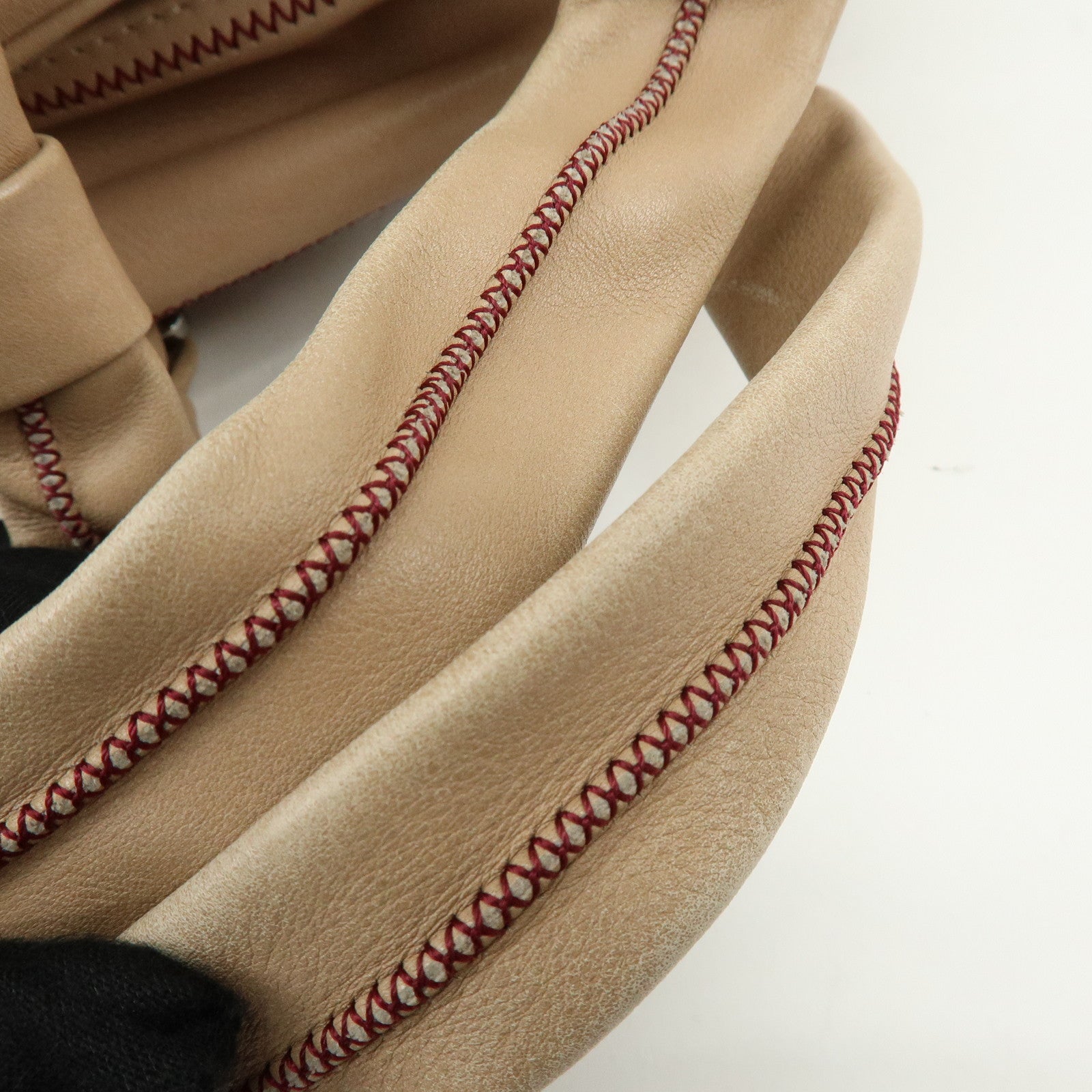 CHANEL COCO Mark Lamb Skin Hand Bag Pink Beige