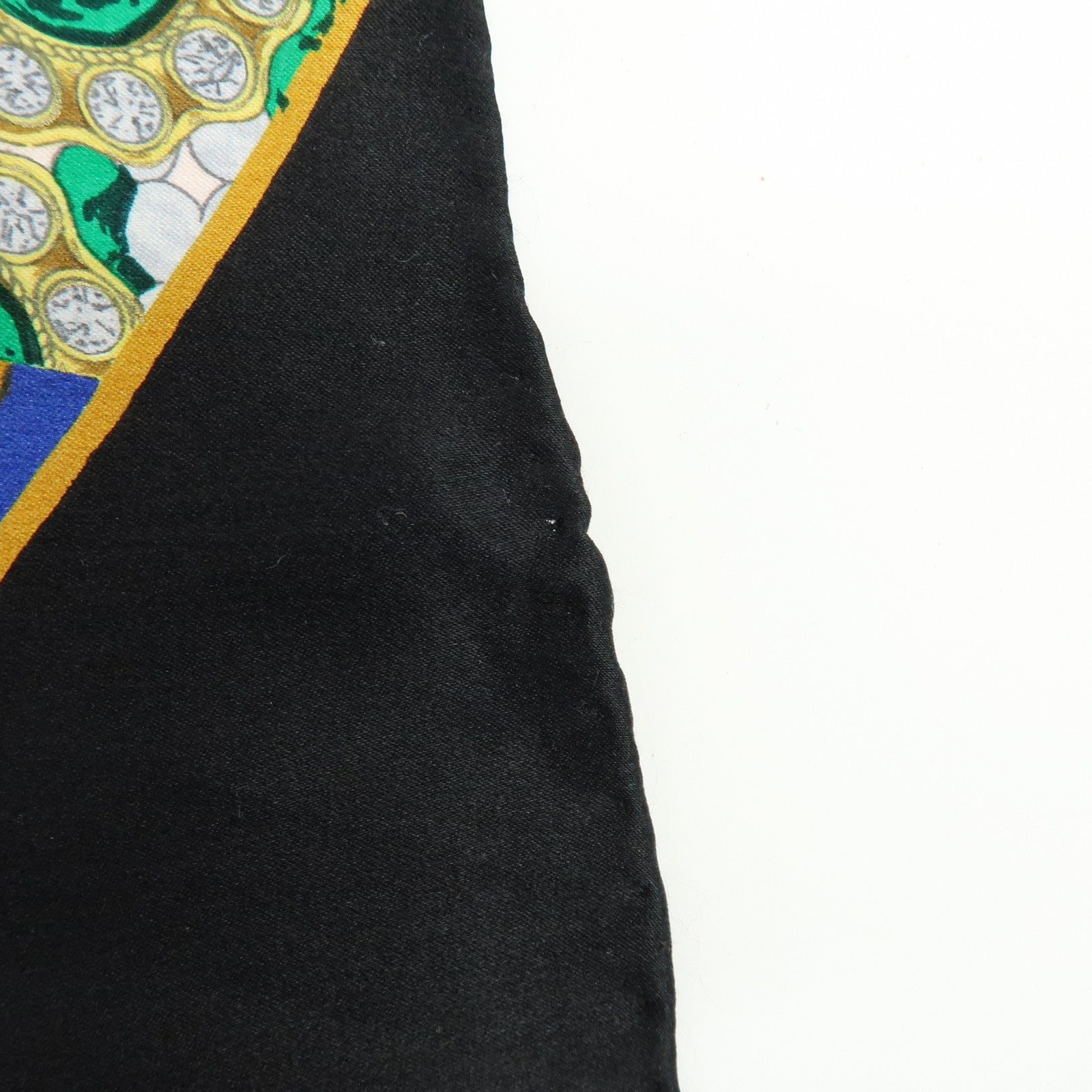 CHANEL COCO Mark Jewelry Motif Silk 100% Scarf Black Multicolor