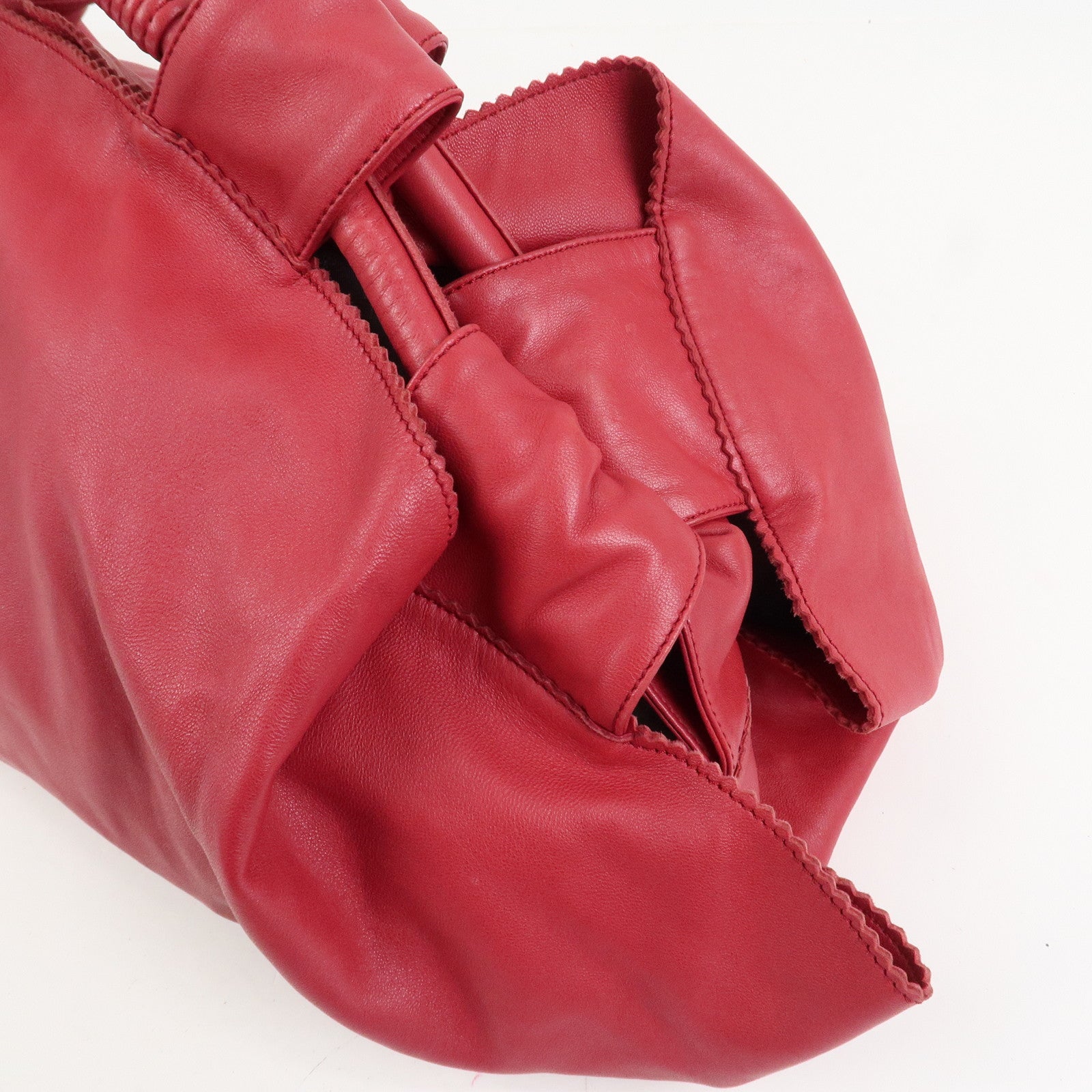 LOEWE Anagram Nappa Leather Nappa Aire Hand Bag Shoulder Bag Red