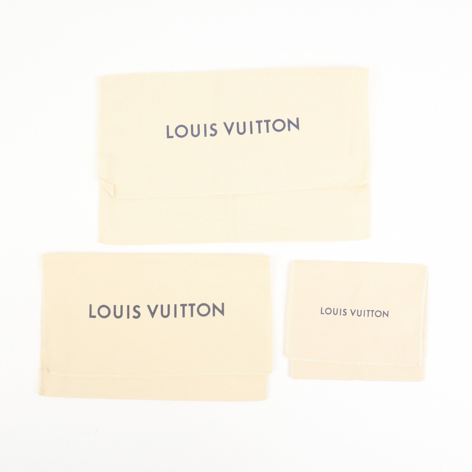 Louis Vuitton Set of 17 Dust Bag Storage Bag Flap Drawstring Beige