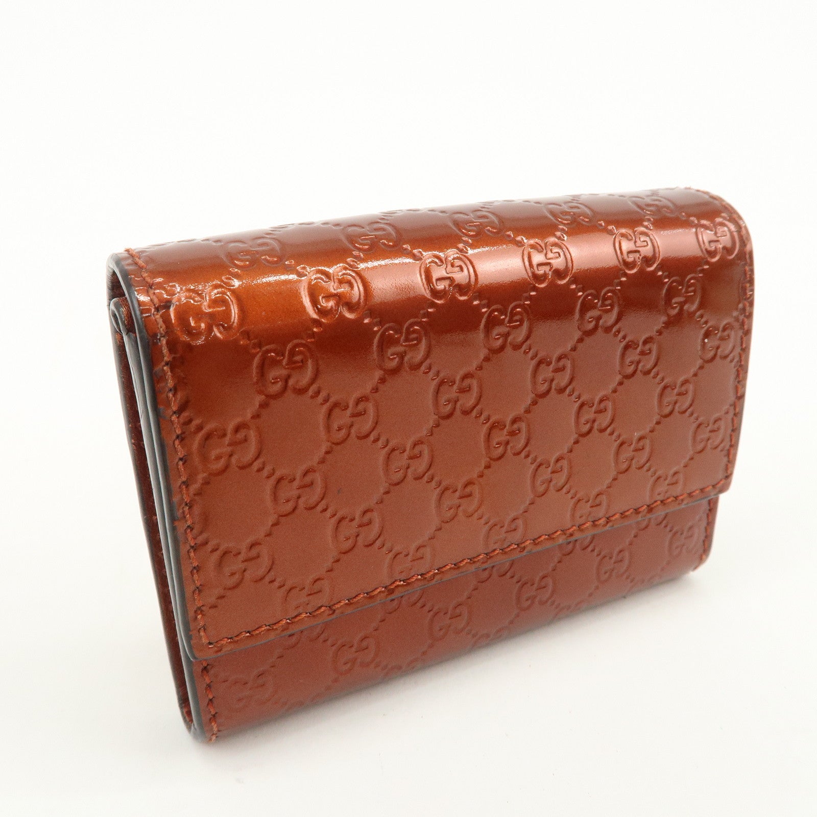 GUCCI Micro Guccissima Leather Coin Case Coin Purse Orange 295845