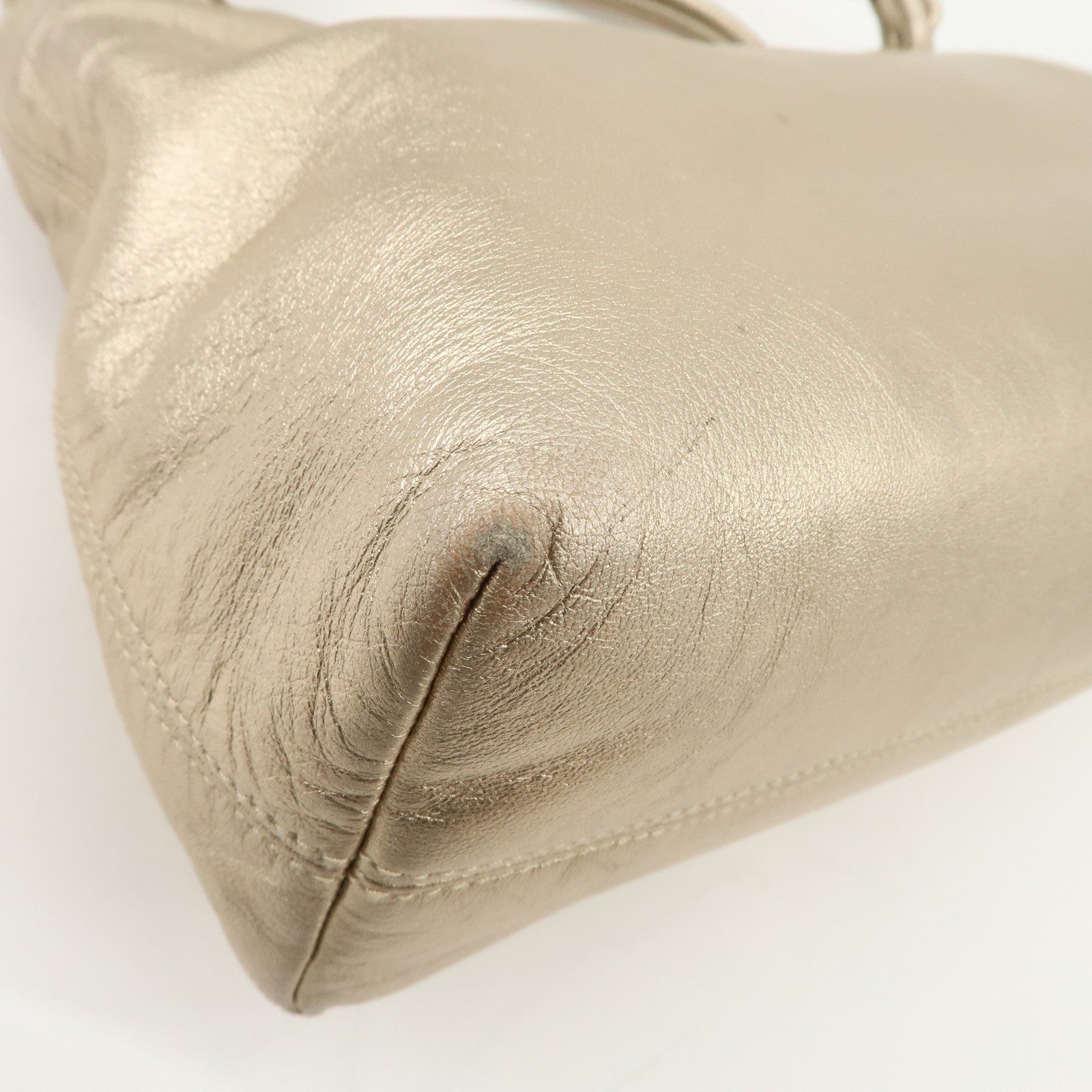 LOEWE Anagram Nappa Leather Hand Bag Shoulder Bag Champagne Gold