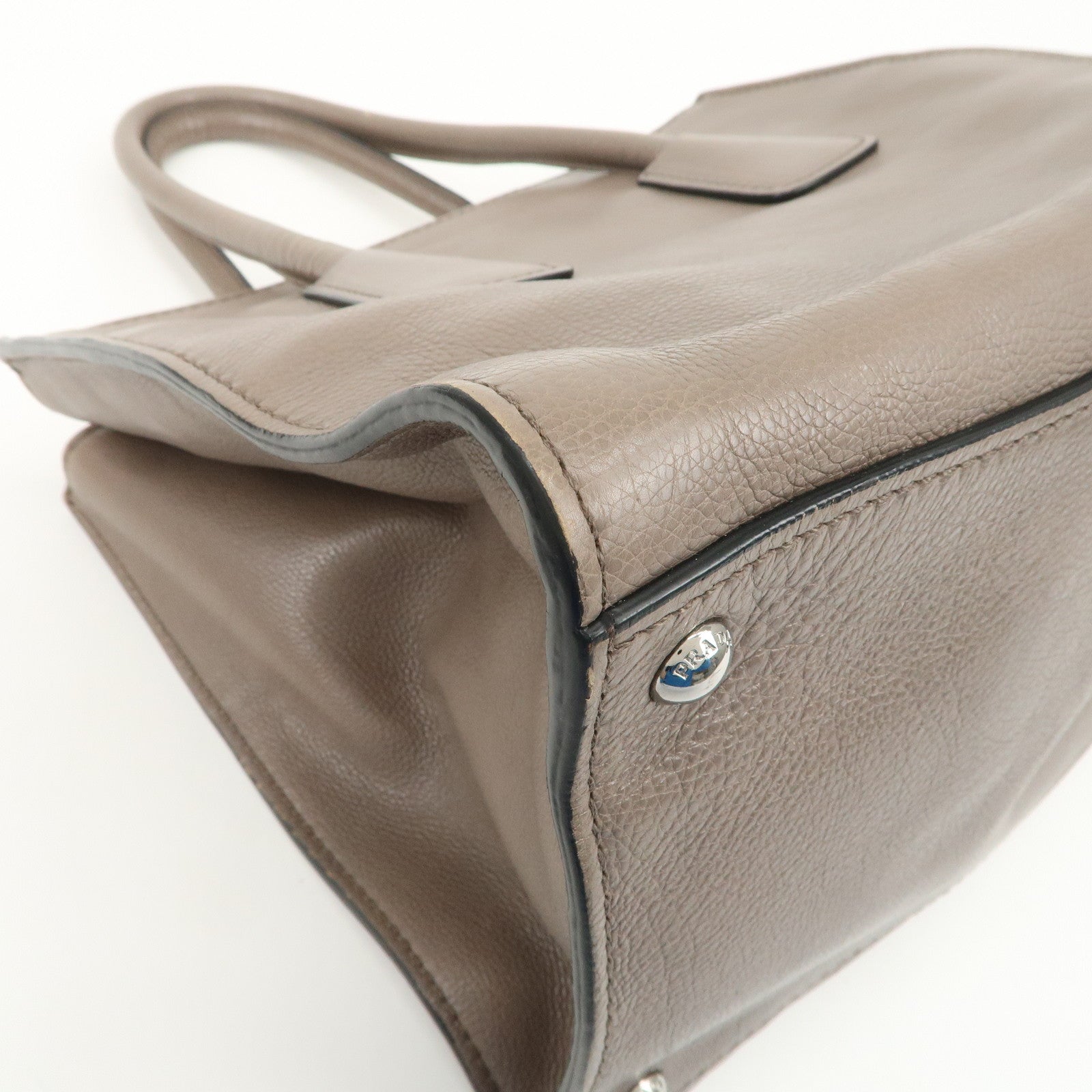 PRADA Triangle Logo 2Way Bag Hand Bag Shoulder Bag Gray BN2619