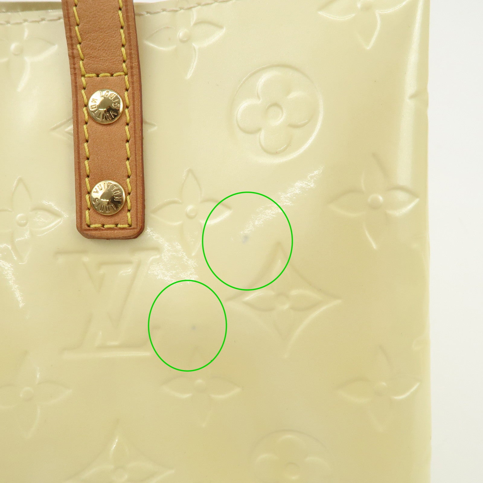 Louis Vuitton Monogram Vernis Lead PM Hand Bag Perle M91336 Used