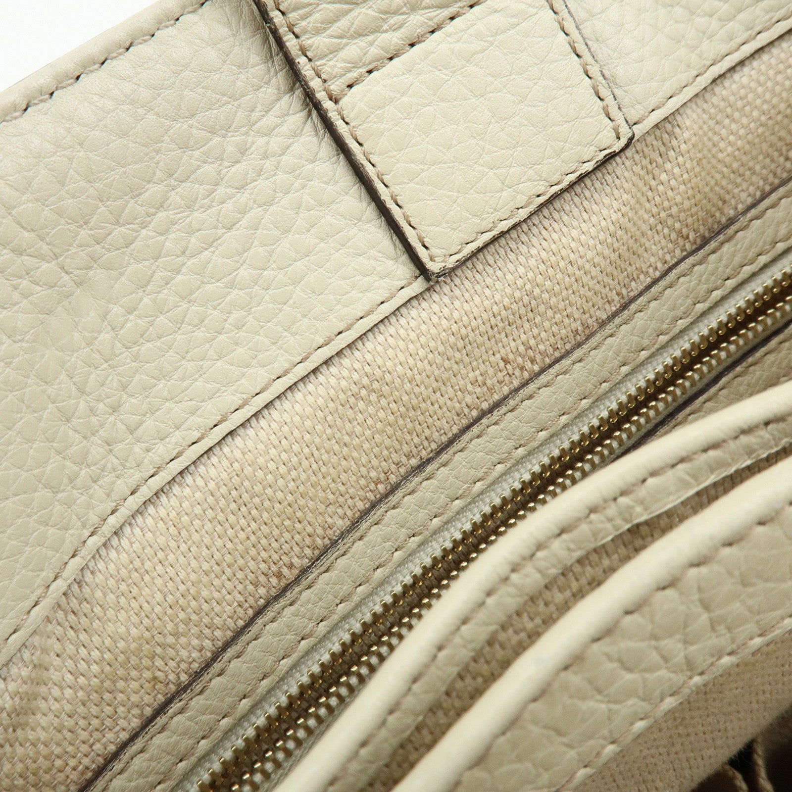 GUCCI Bamboo GG Canvas Leather 2Way Hand Shoulder Bag White 308360