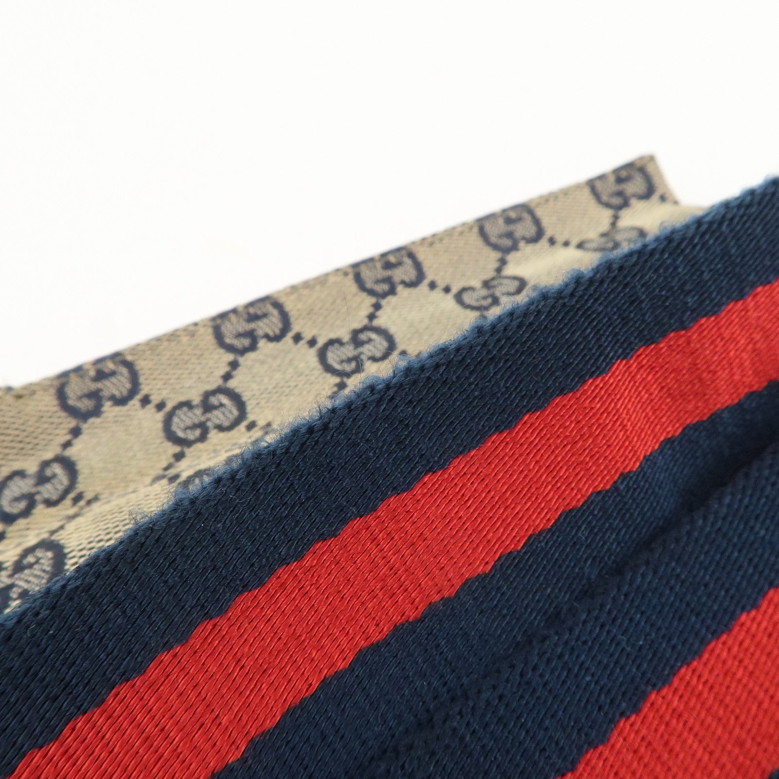 GUCCI Sherry GG Canvas Waist Bag Crossbody Bag Beige Red 28566