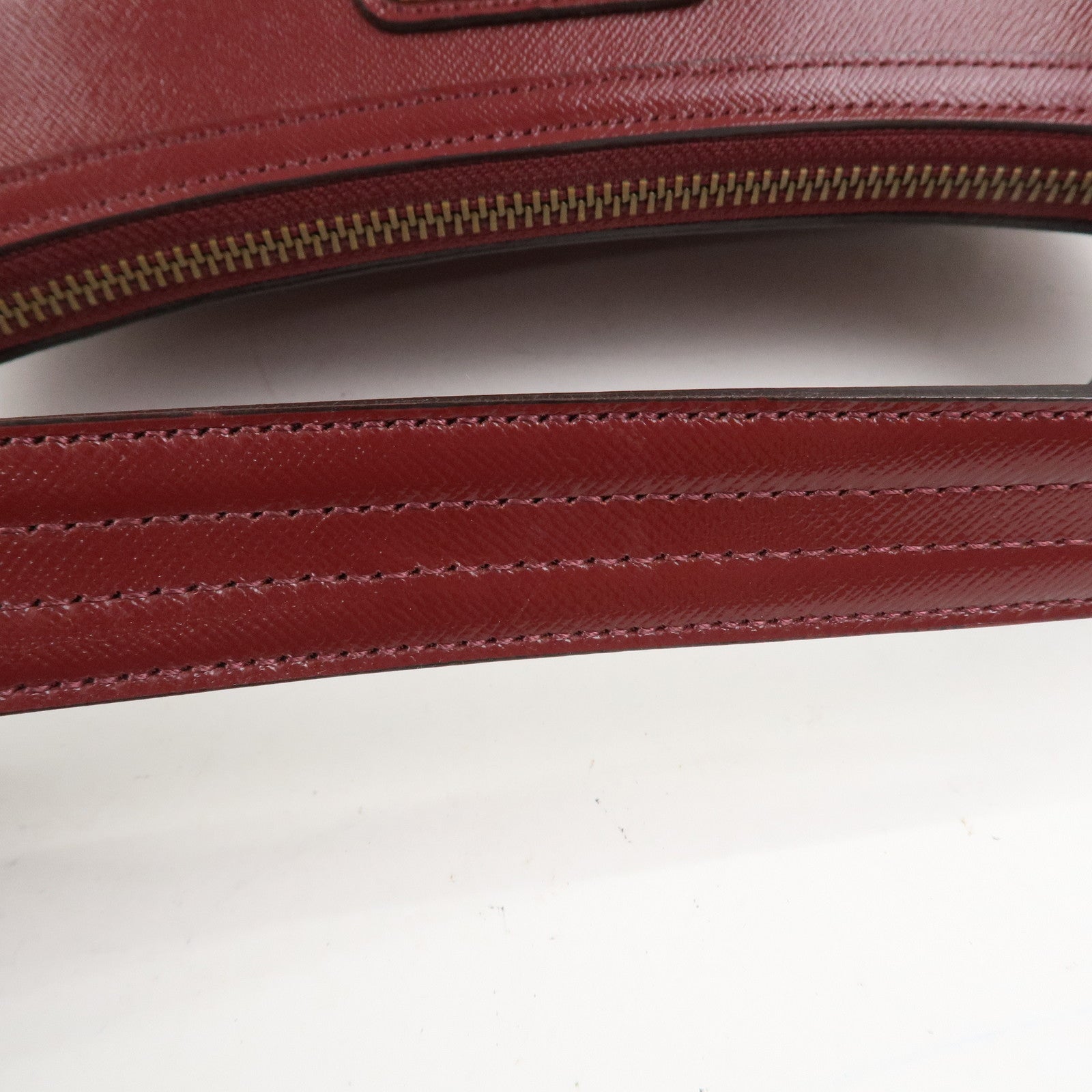 BURBERRY Leather Shoulder Bag Hand Bag Bordeaux Gold HDW