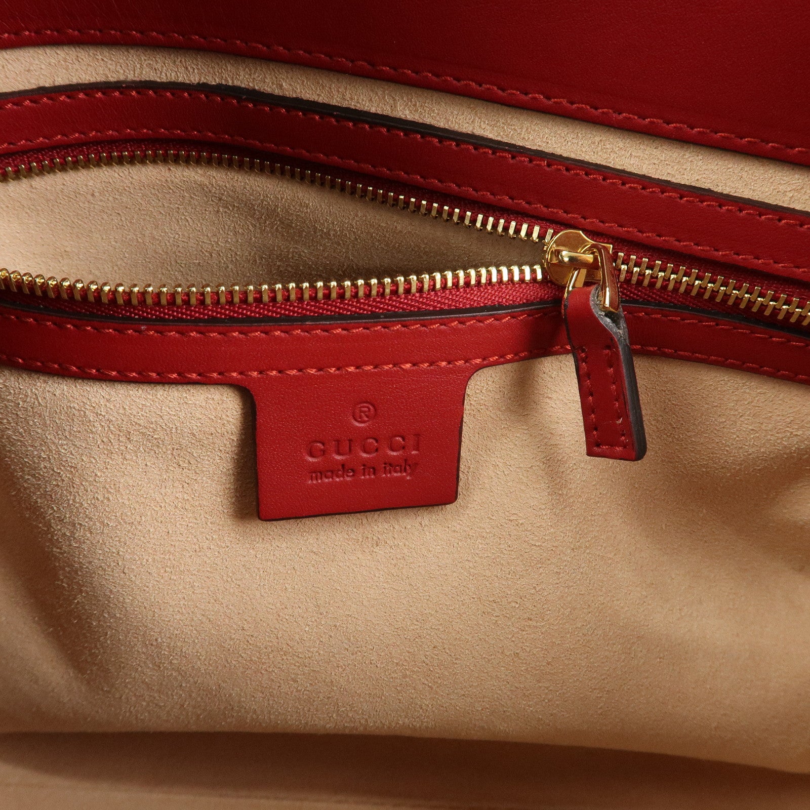 GUCCI Bamboo Nymphaea Leather 2Way Bag Hand Bag Red 453767