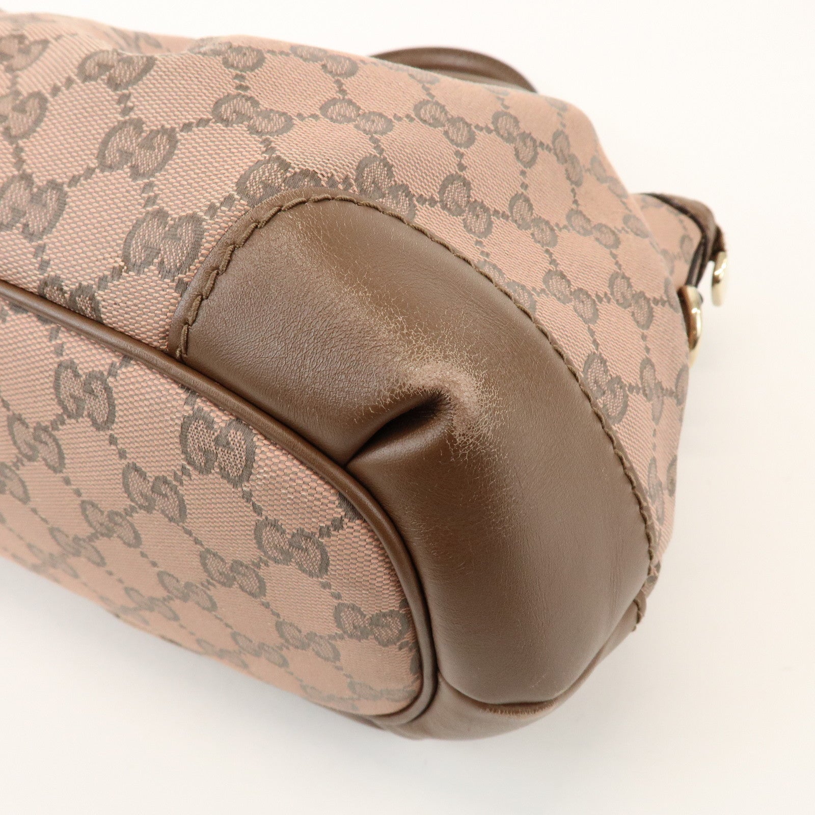 GUCCI Sukey Interlocking G GG Canvas Leather 2Way Bag Pink 247902