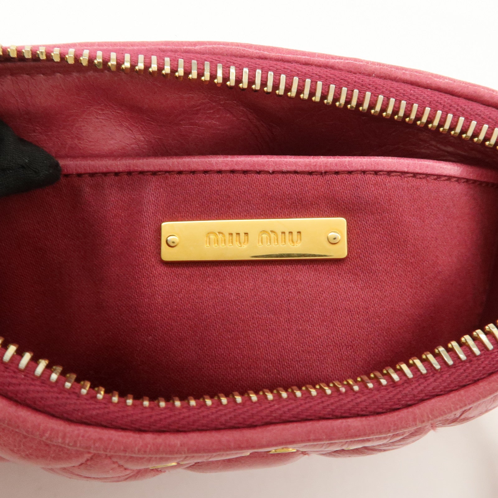 MIUMIU  Leather 2Way Shoulder Crossbody Bag Clutch Bag Pink Used
