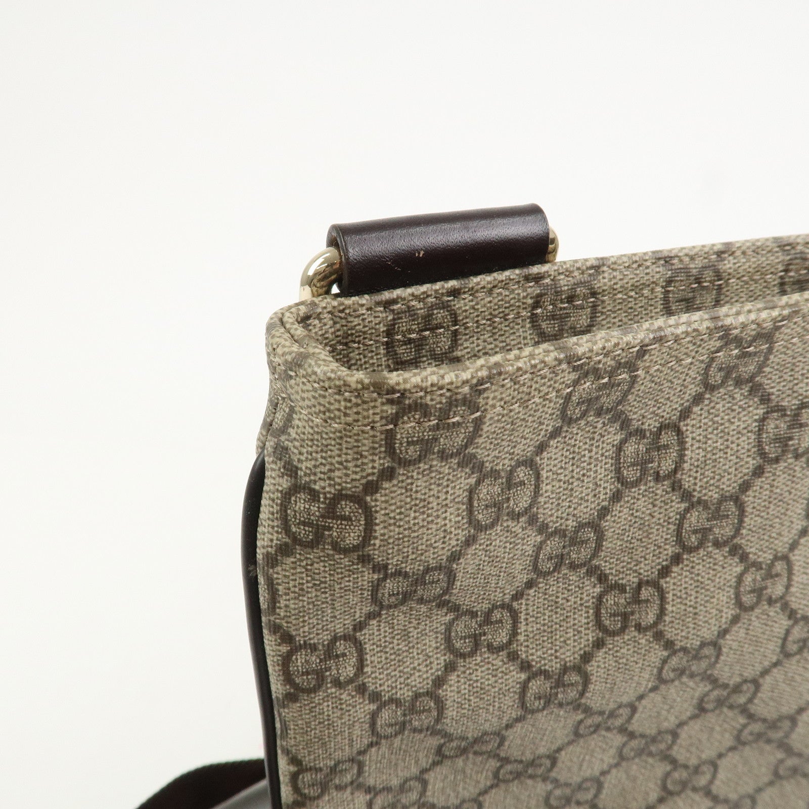 GUCCI GG Supreme Shoulder Bag Crossbody Bag Beige Brown 201446