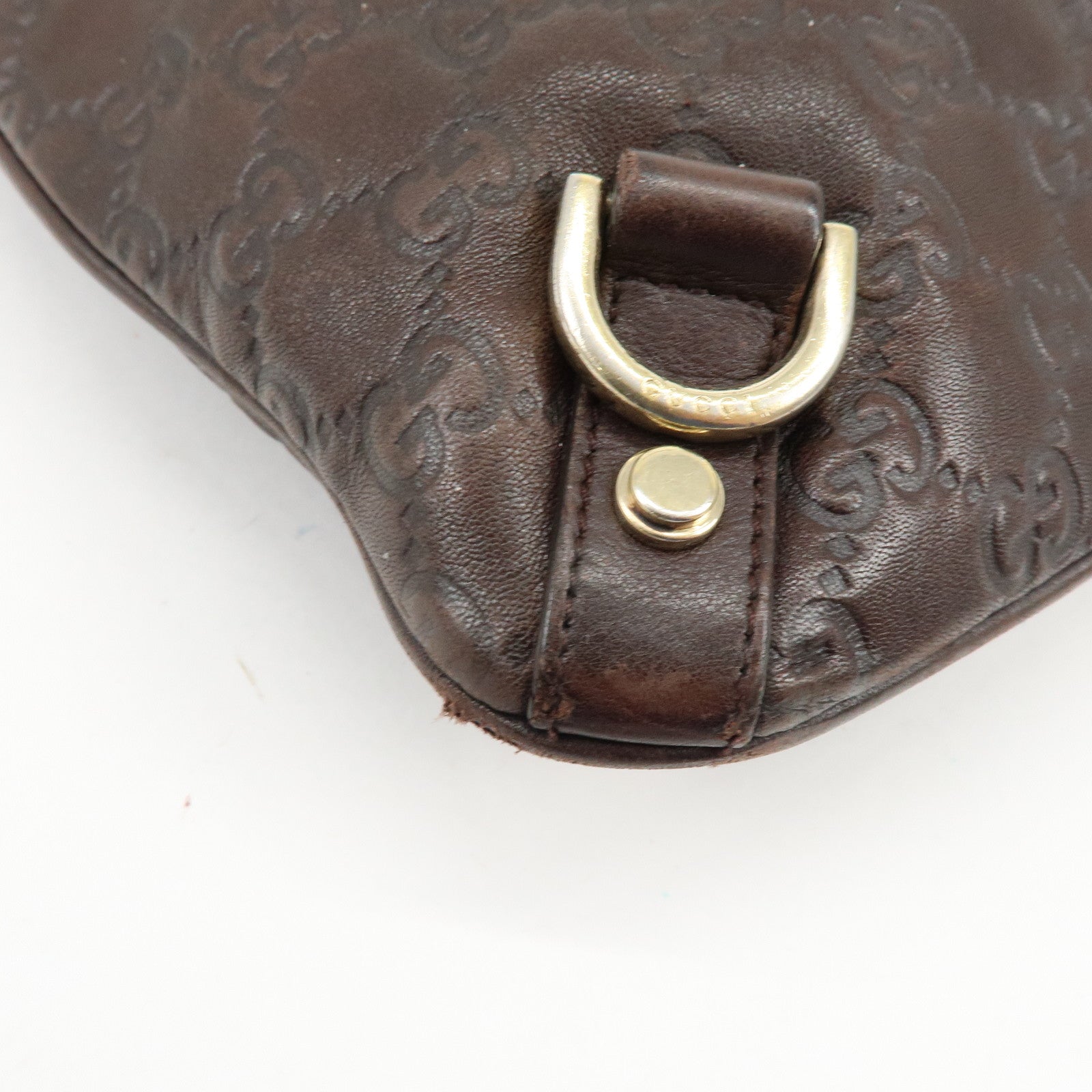 GUCCI Abbey Leather Shoulder Bag Crossbody Bag Brown 131326