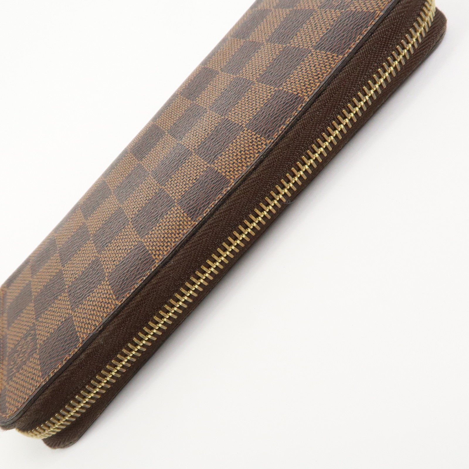Louis Vuitton Damier Canvas Zippy Wallet Old Style Brown N60015