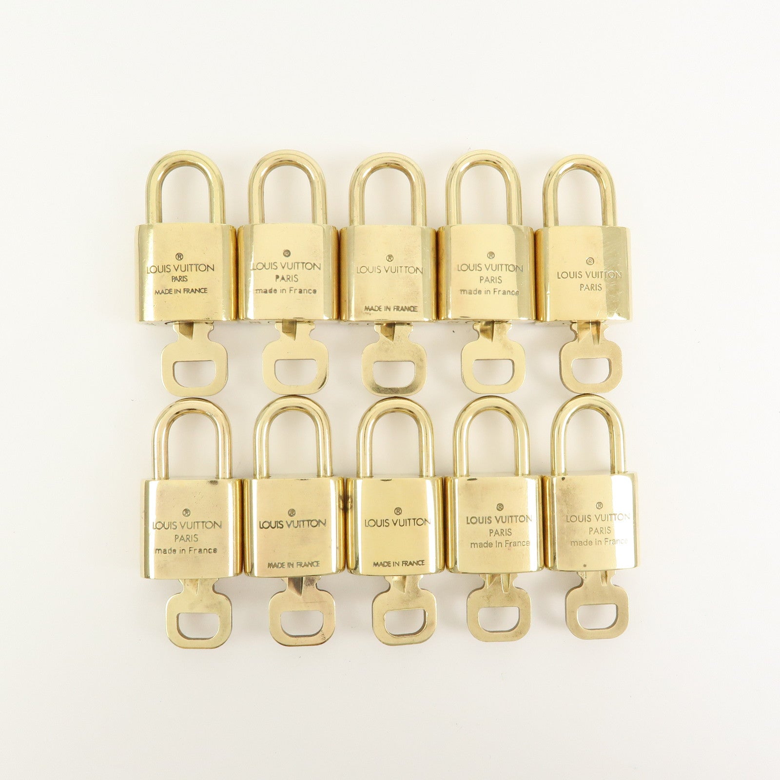 Louis Vuitton Set of 10 Lock & Key Cadena Key Lock Gold