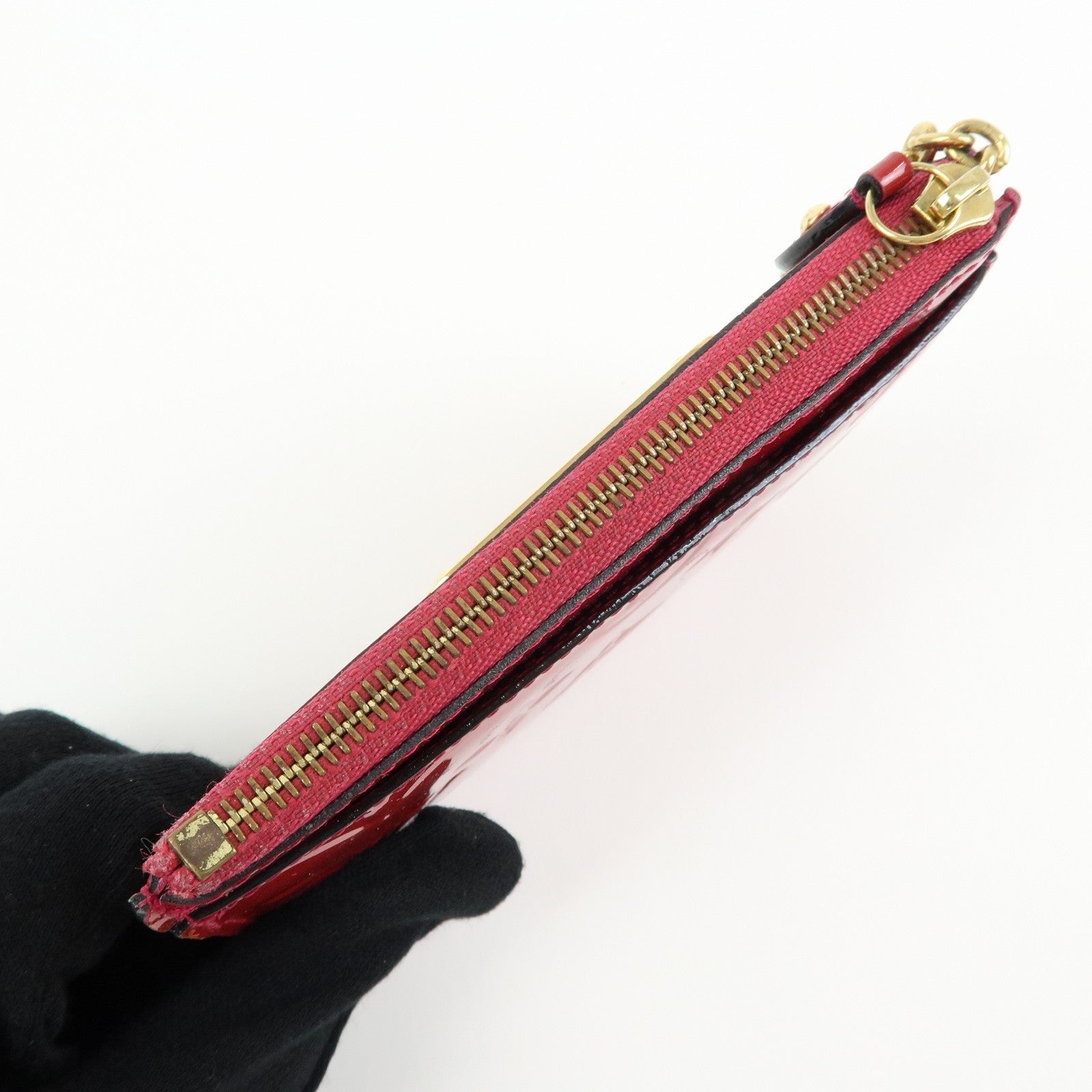 Louis Vuitton Monogram Vernis Pochette Cles NM Coin Case Red M90214
