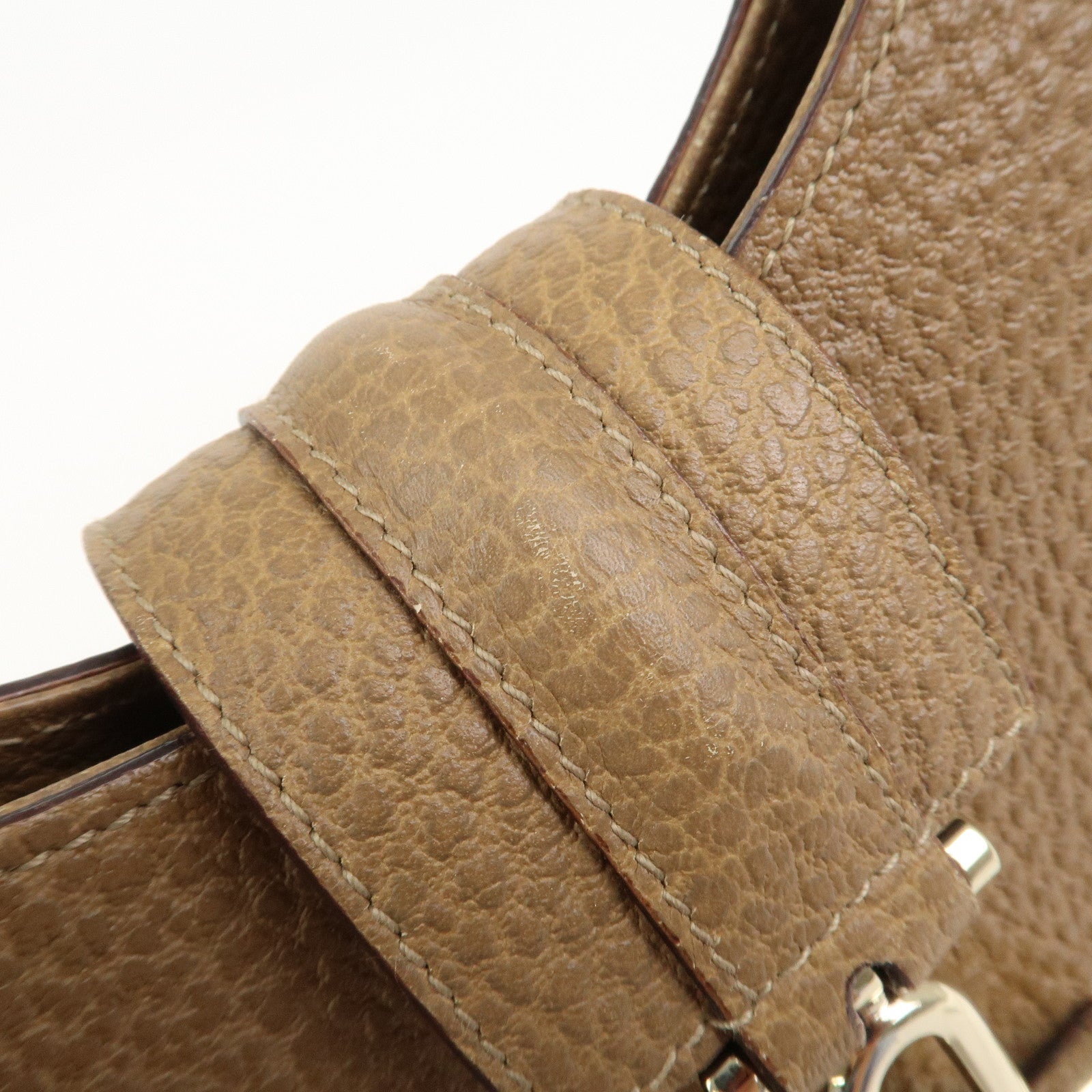 GUCCI Leather Shoulder Bag Hand Bag Brown 130995