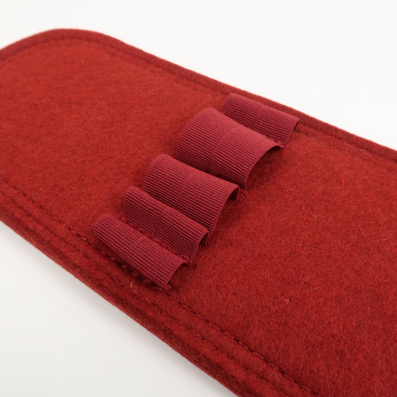 HERMES Escale Cotton100% Leather Pouch Cosmetics Pouch Vermilion