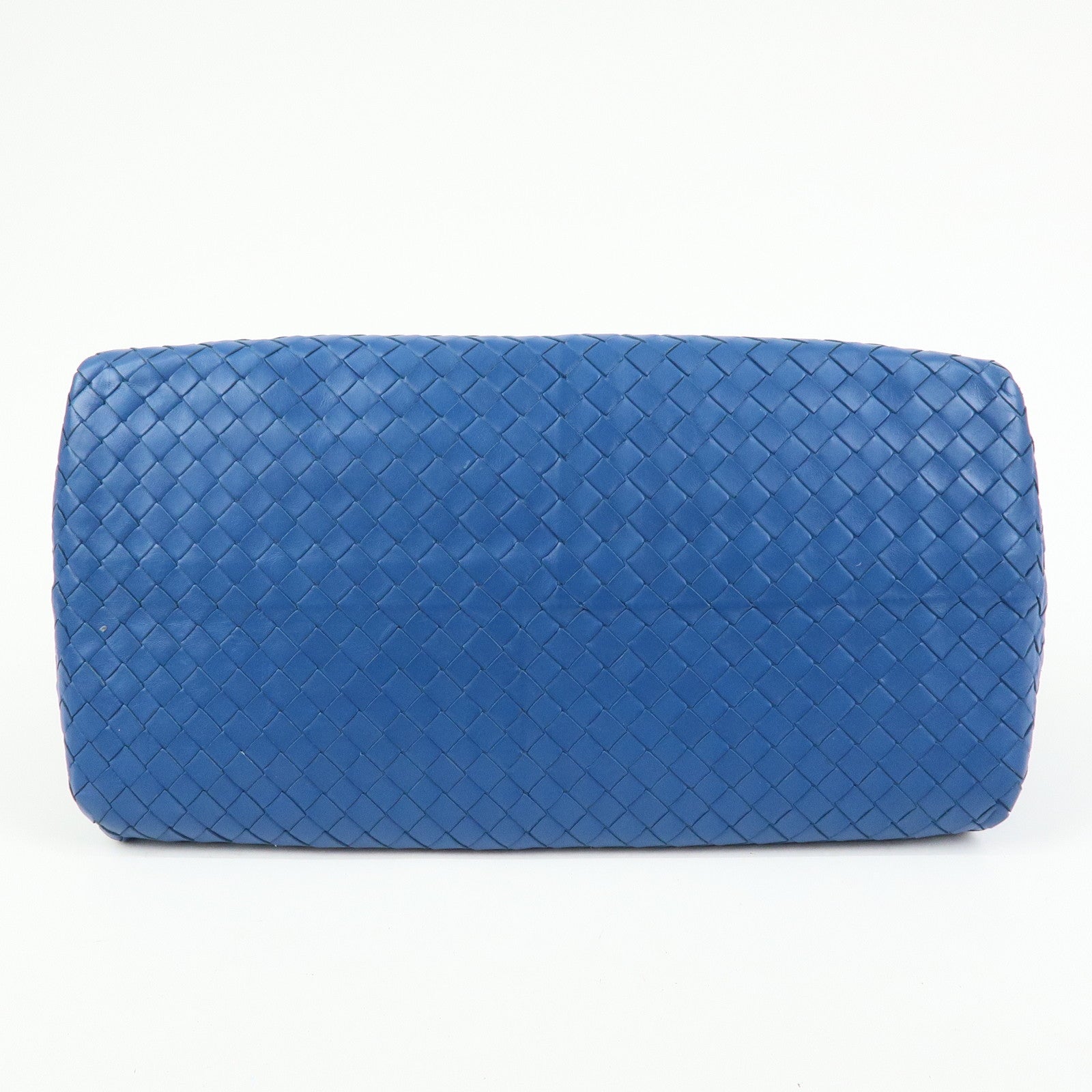 BOTTEGA VENETA Intrecciato Nappa Leather Boston Bag Hand Bag Blue