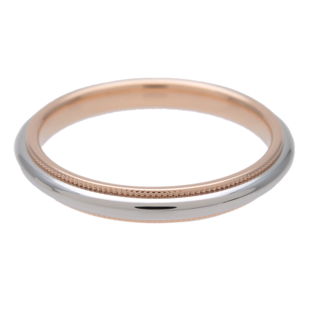 Tiffany & Co Milgrain Band Ring PT950 K18 750PG Rose Gold US9 EU60