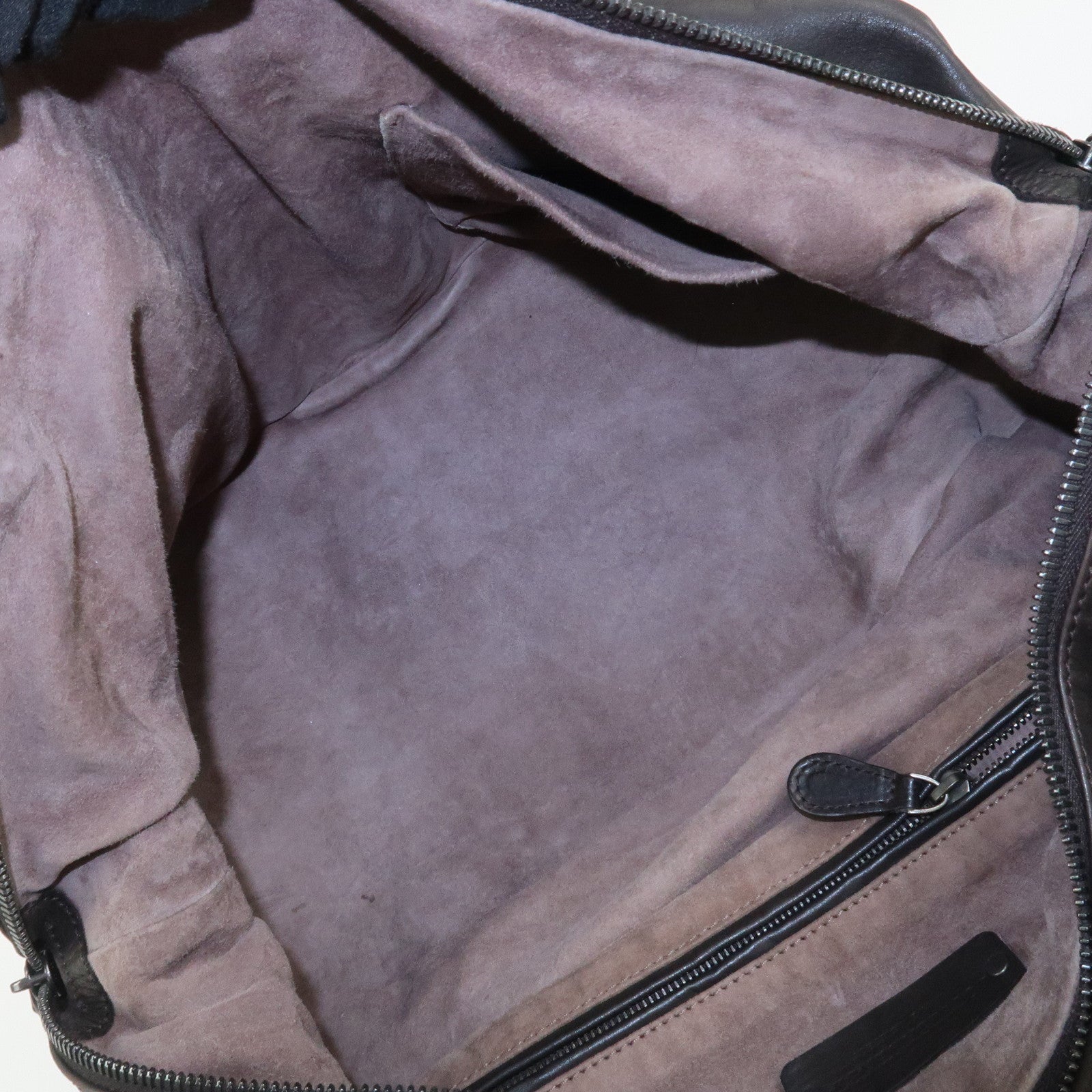 BOTTEGA VENETA Intrecciato Lamb Skin Hand Bag Dark Brown114087