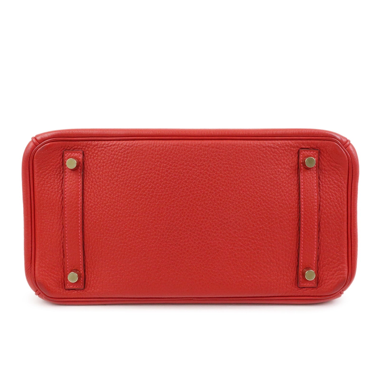 HERMES Birkin 30 Togo Leather Hand Bag □R Stamped Rouge Casaque