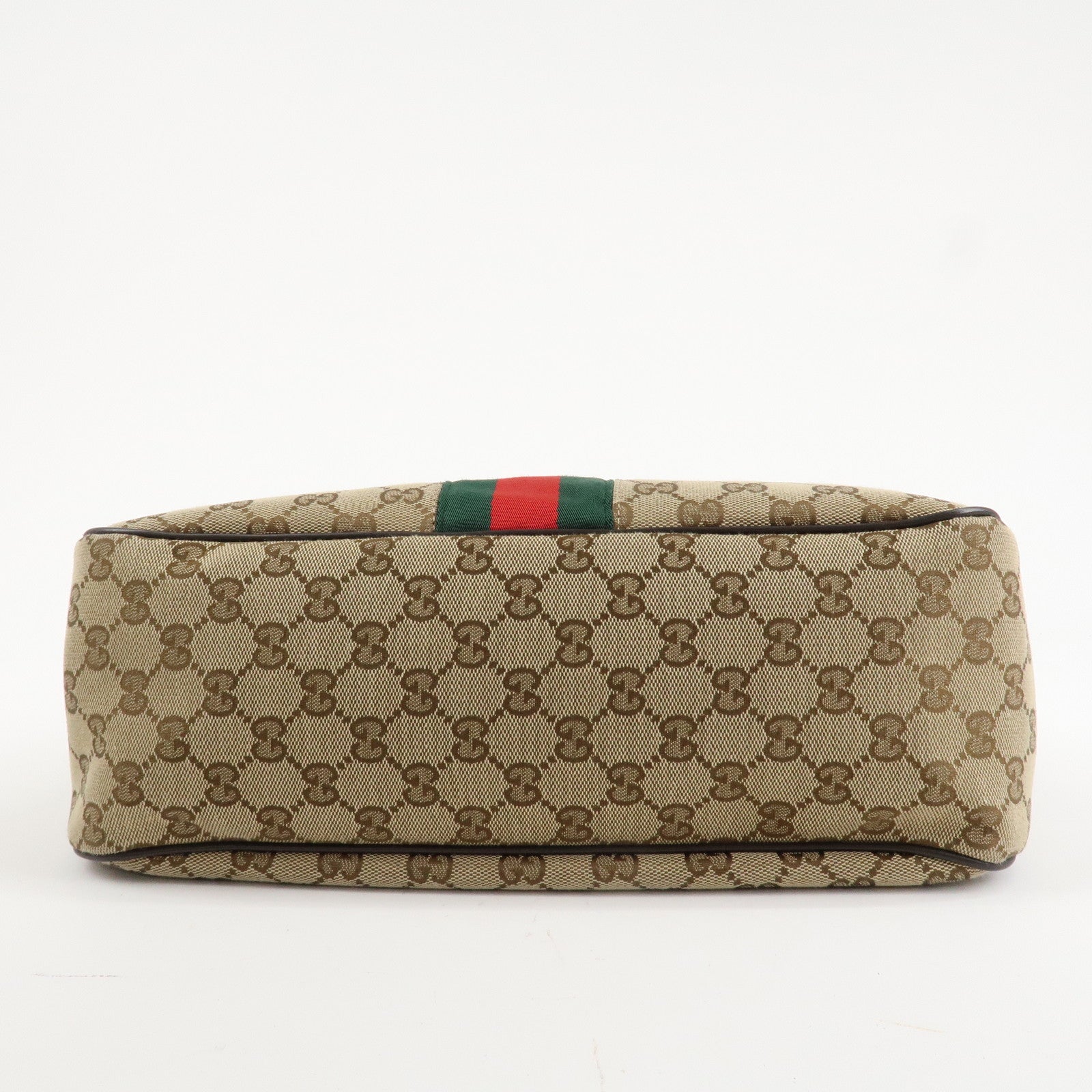 GUCCI Sherry GG Canvas Leather Shoulder Bag Beige 388921 Used