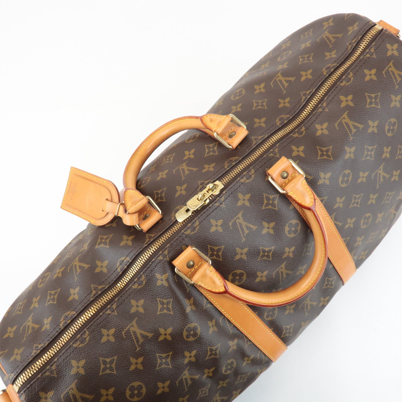 Louis Vuitton Monogram Keep All Bandouliere 55 Boston Bag Brown M41414 Used