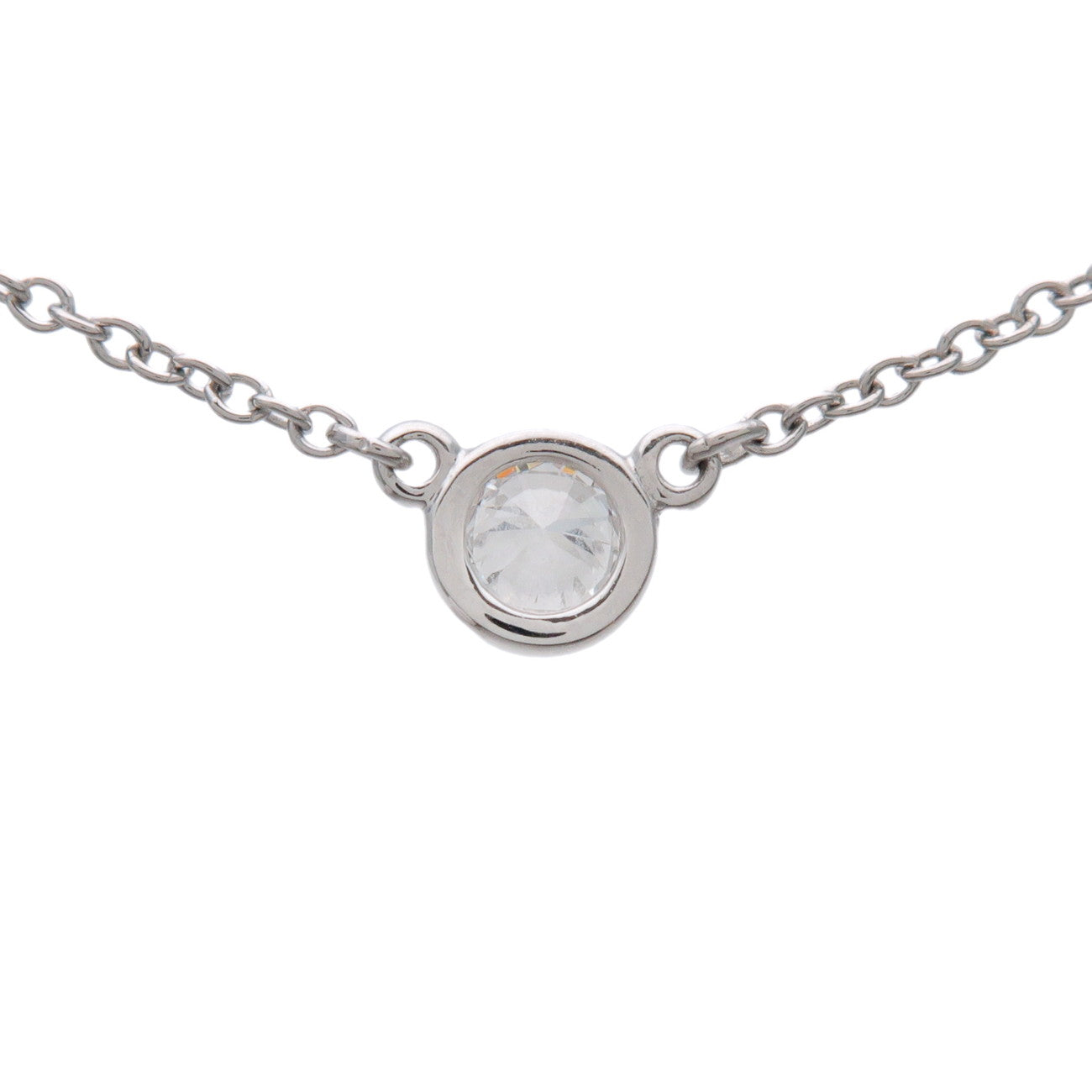 Tiffany & Co By The Yard 1P Diamond Necklace PT950 Platinum