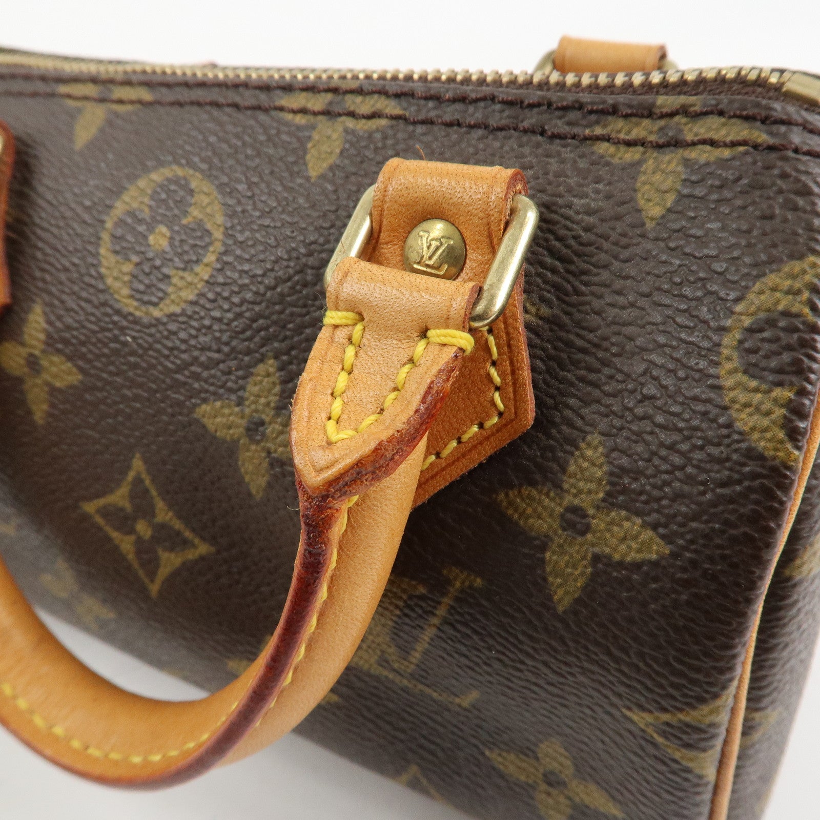 Louis Vuitton Monogram Mini Speedy Hand Bag Brown M41534 Used