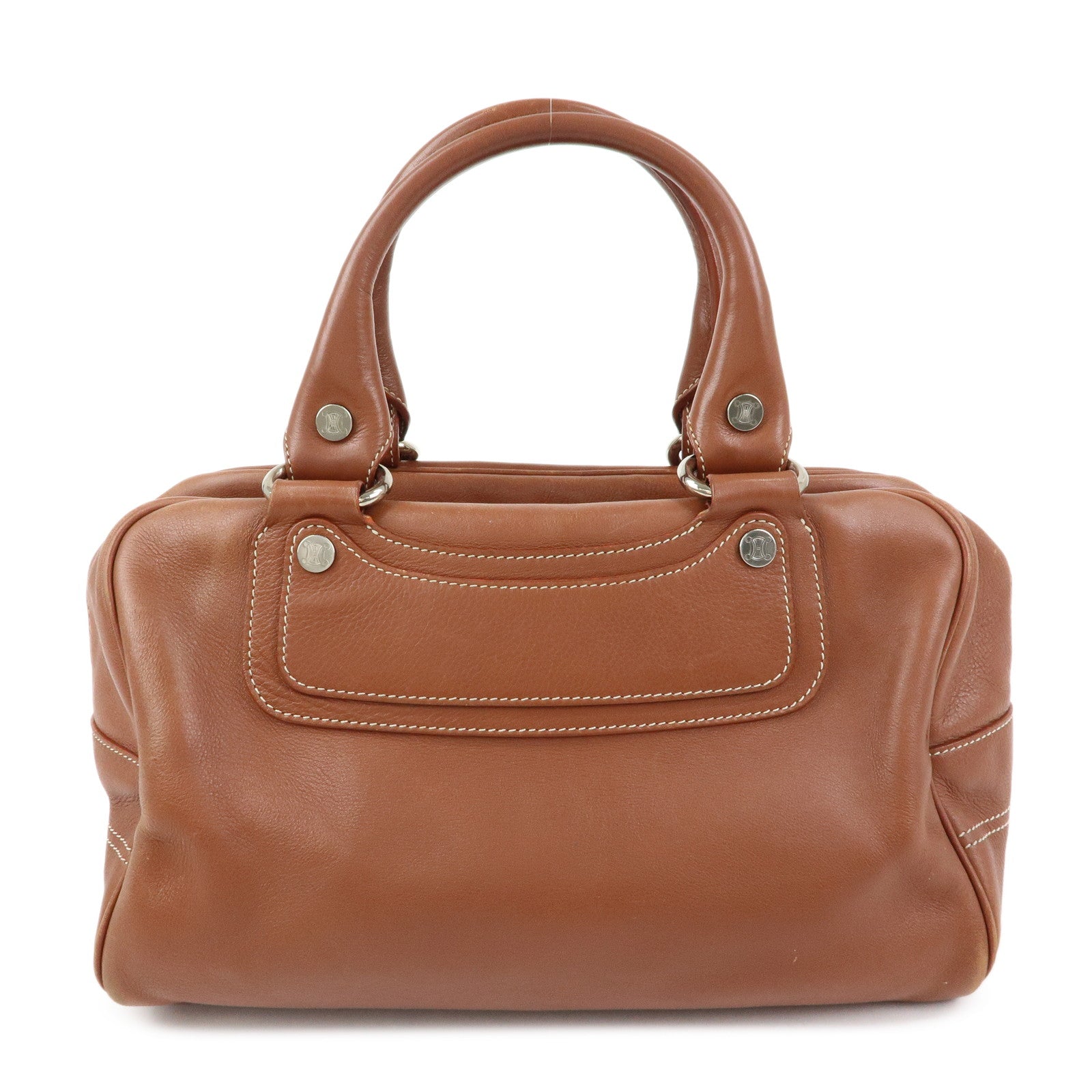 CELINE Boogie Bag Leather Hand Bag Tote Bag Brown