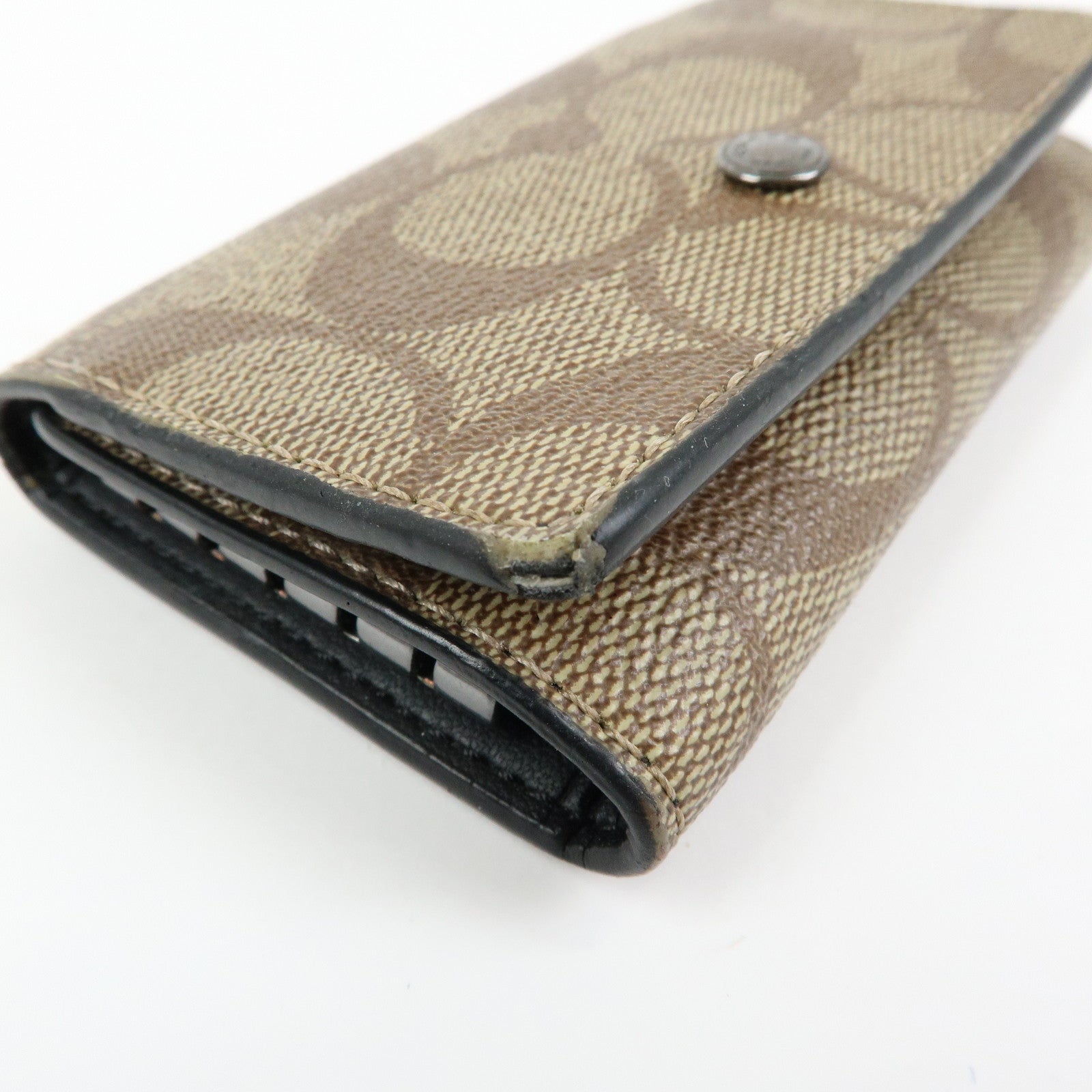 COACH Set of 3 Signature PVC Canvas Leather Key Case Pouch