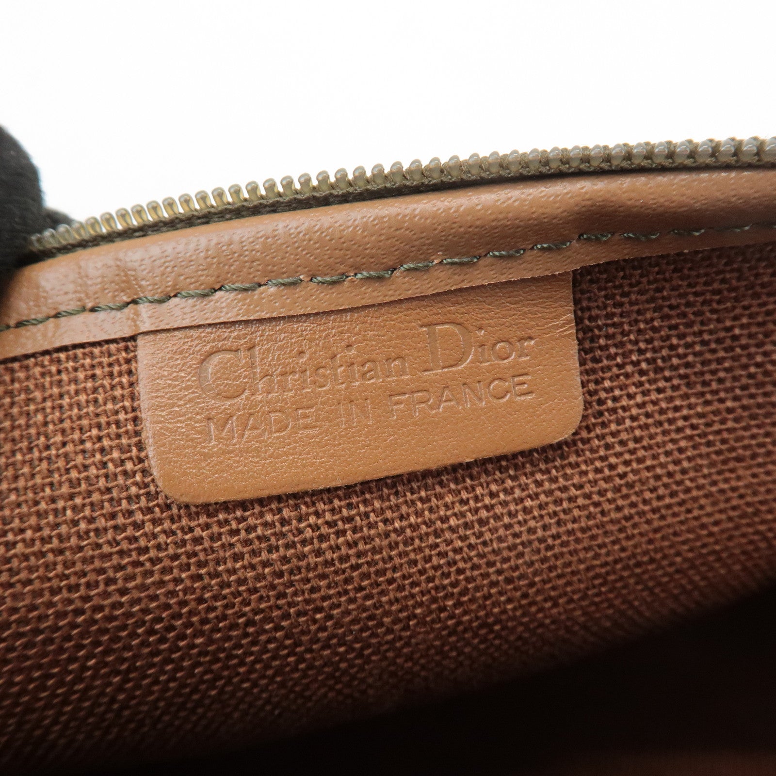 Chiristian Dior Honeycomb PVC Leather Pouch Brown