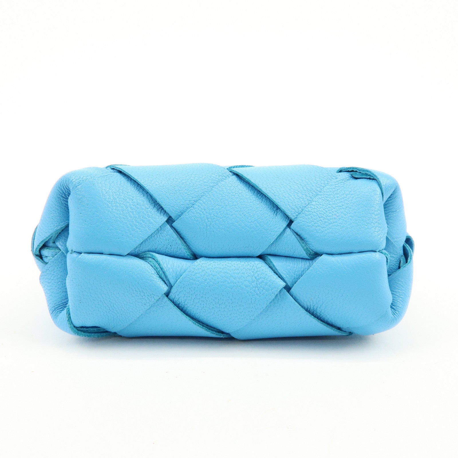 BOTTEGA VENETA Intrecciato Nappa Leather Bag Charm Light Blue