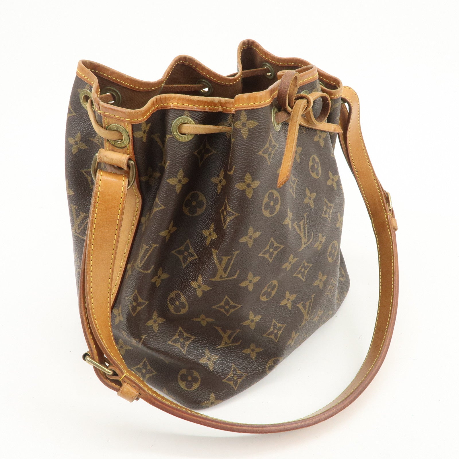 Louis Vuitton Monogram Petit Noe Shoulder Bag Brown M42226