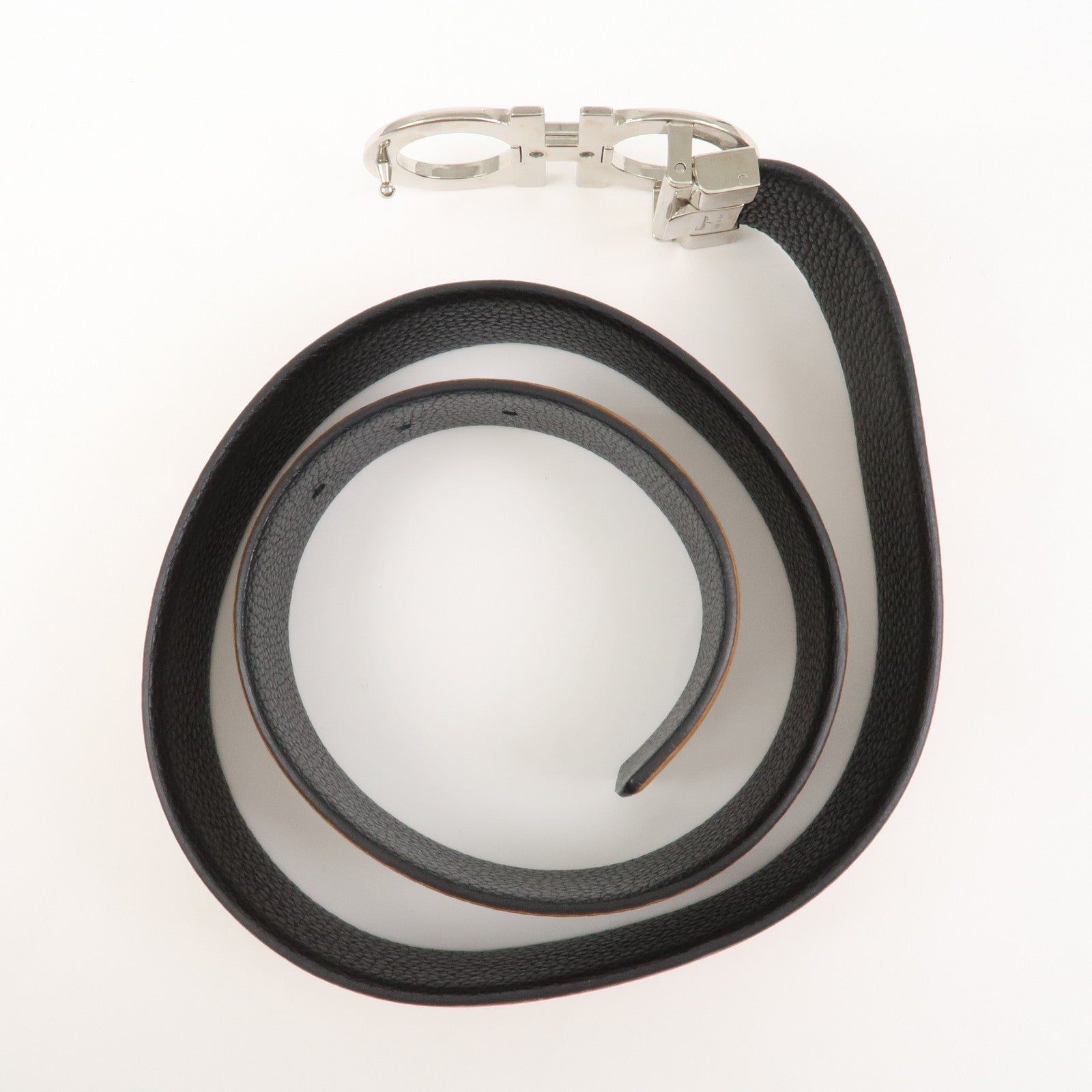 Ferragamo Gancini Logo Leather Belt Brown