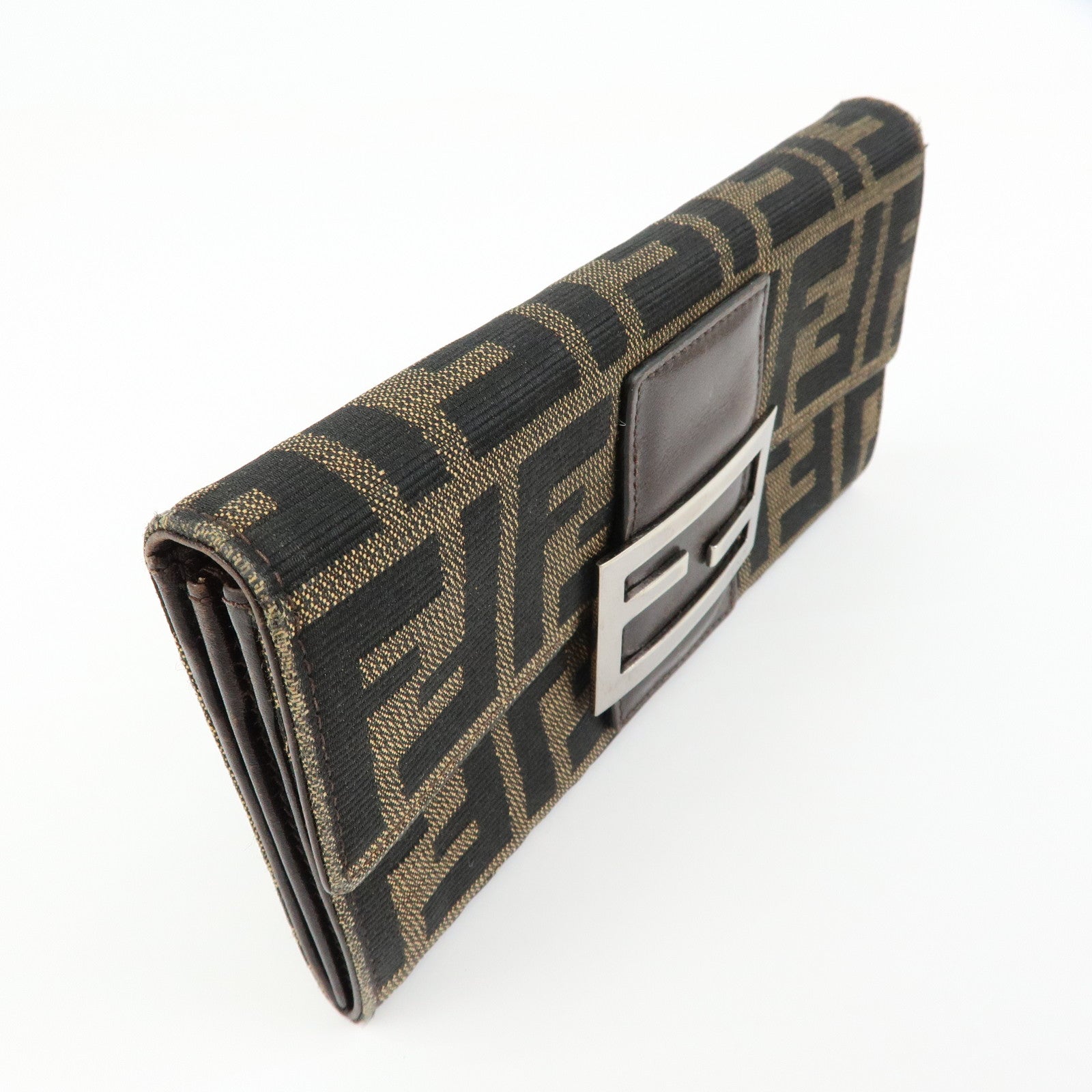 FENDI F IS FENDI Set of 2 Zucca Leather Canvas Wallet 8M0387 8M0021