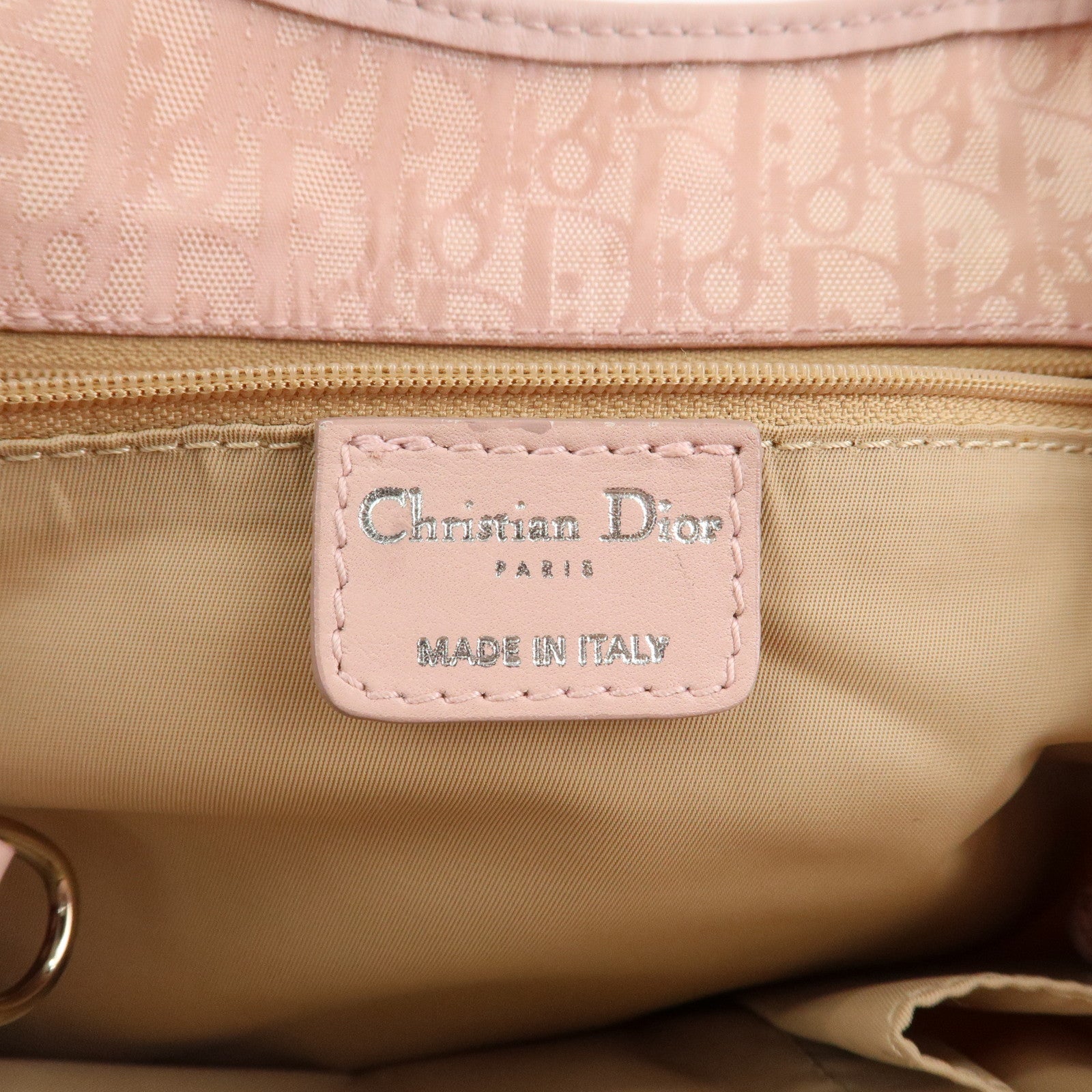 Christian Dior Trotter Leather Nylon Hand Bag Shoulder Bag Pink Used