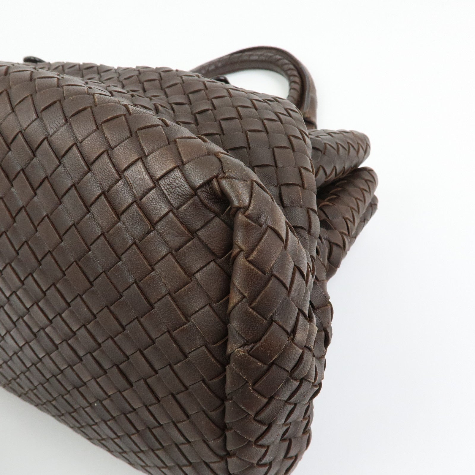 BOTTEGA VENETA Intrecciato Leather Tote Bag Hand Bag Brown