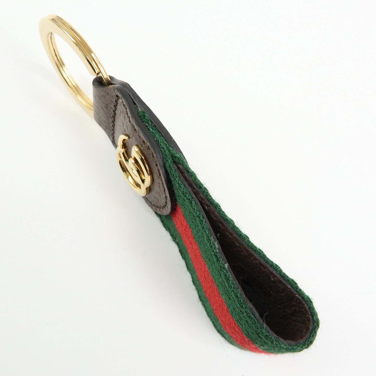 GUCCI GUCCI Ophidia Sherry Leather Bag Charm Key Holder 523161