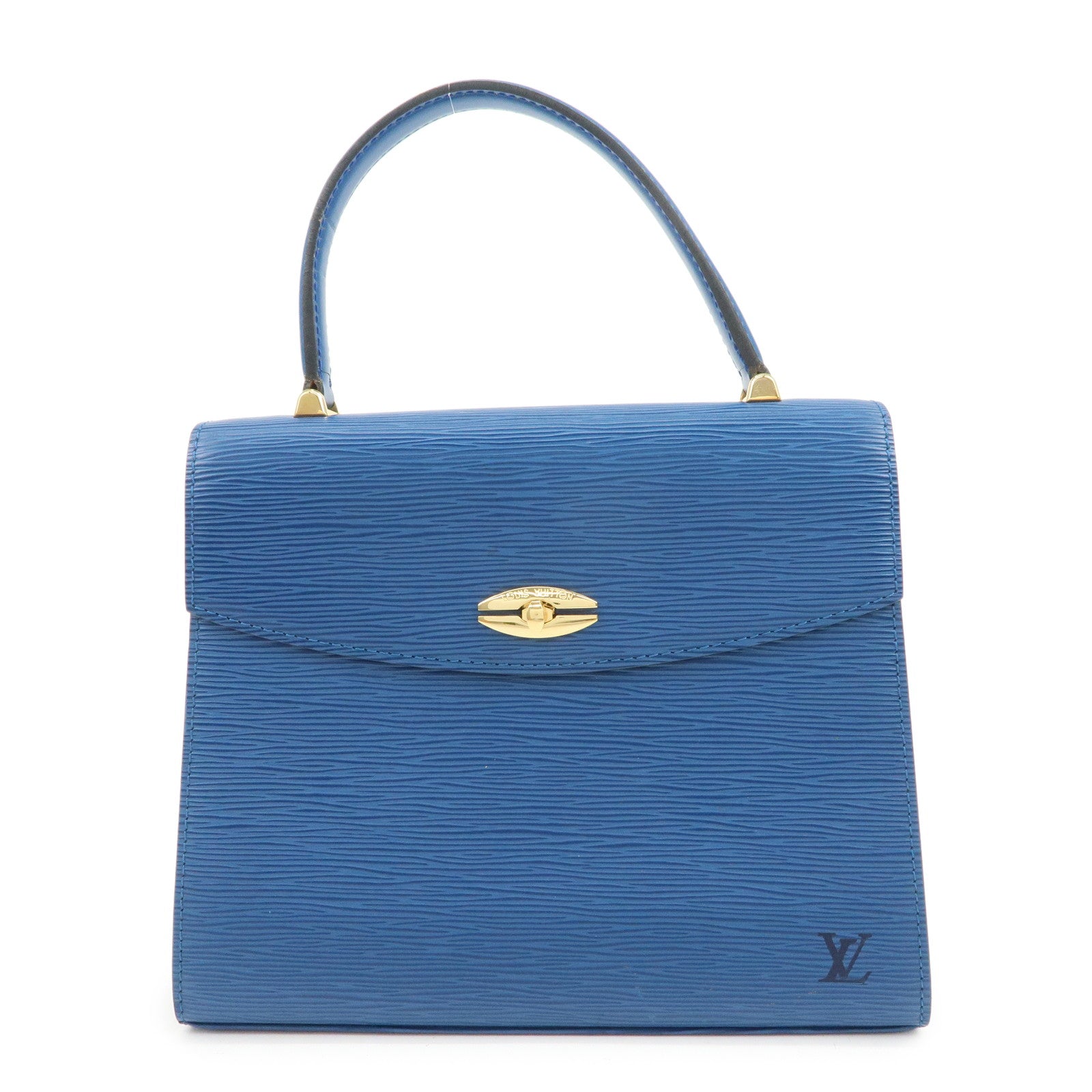 Louis Vuitton Epi Leather Malesherbes Hand Bag Toledo Blue M52375