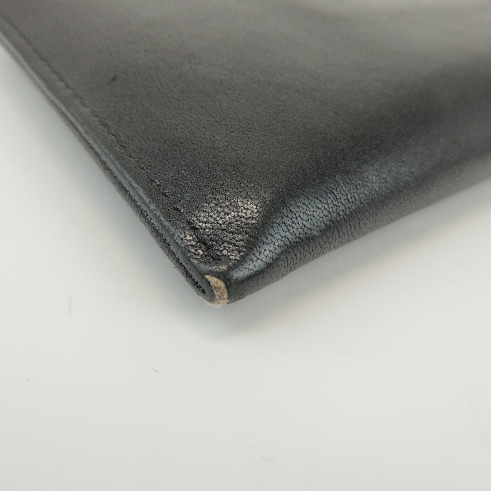 CHANEL COCO Mark Calf Leather Long Wallet Black