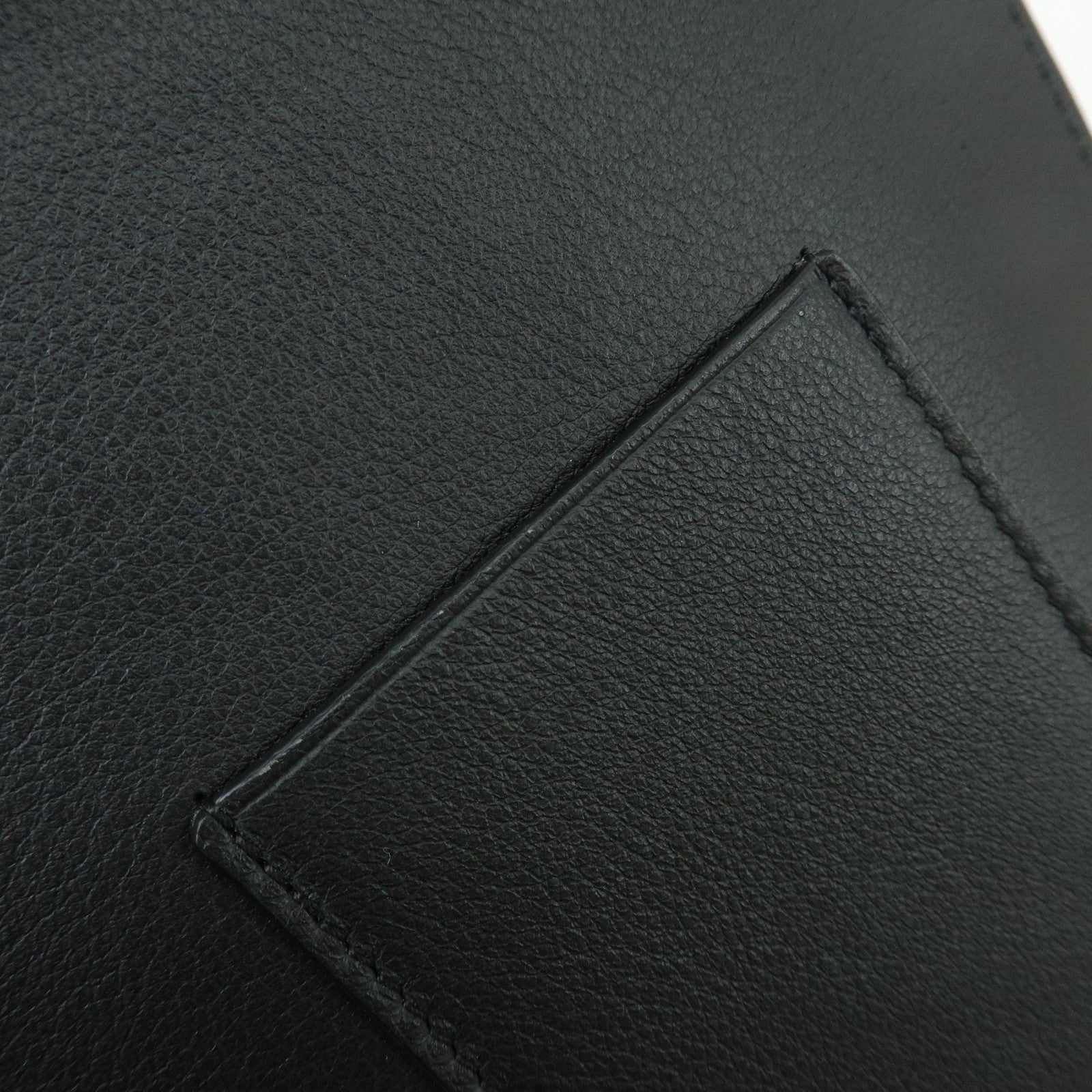 LOEWE Anagram Dice Pocket Shoulder Bag Calf Leather Crossbody Black