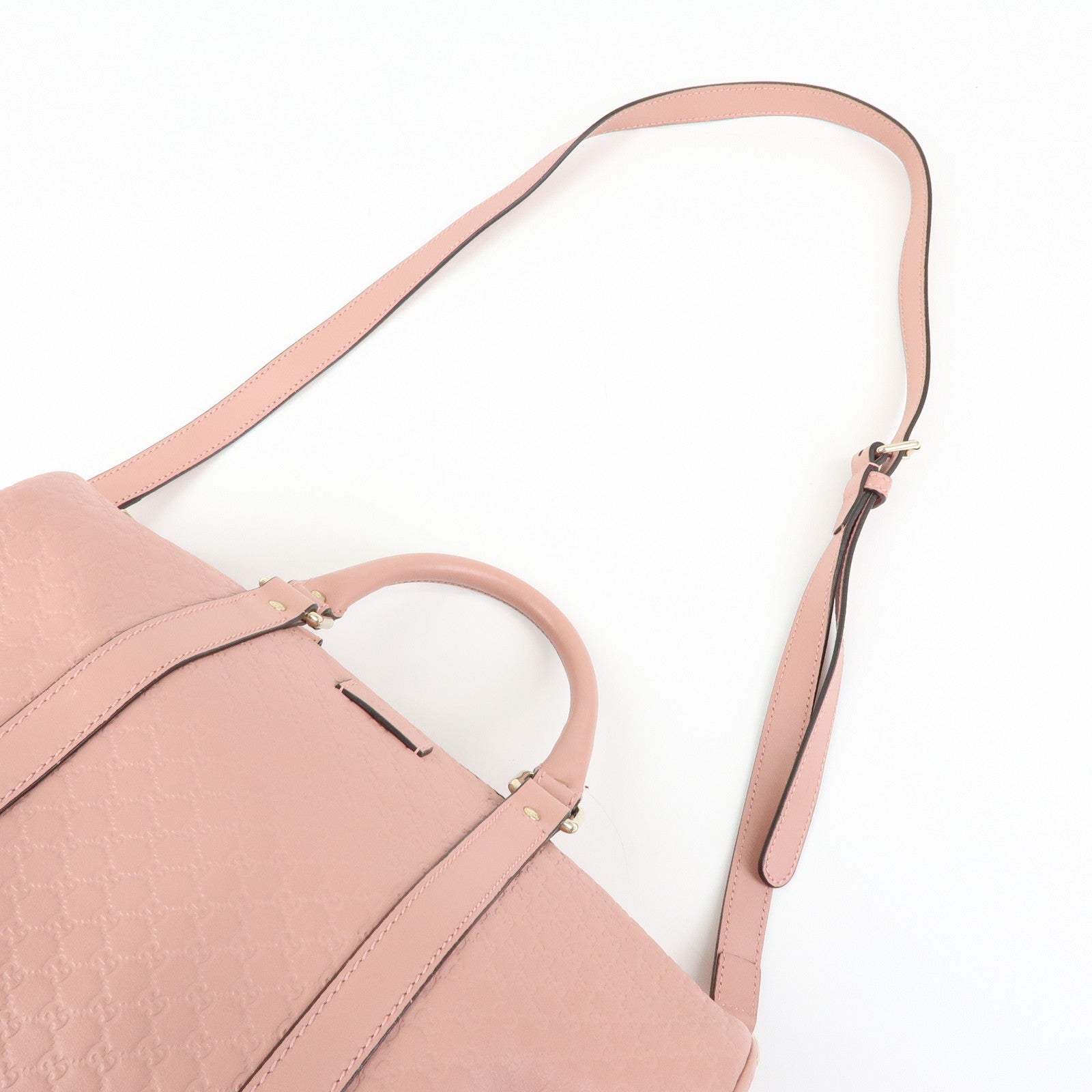 GUCCI Micro Guccissima 2Way Boston Hand Shoulder Bag Pink 449646