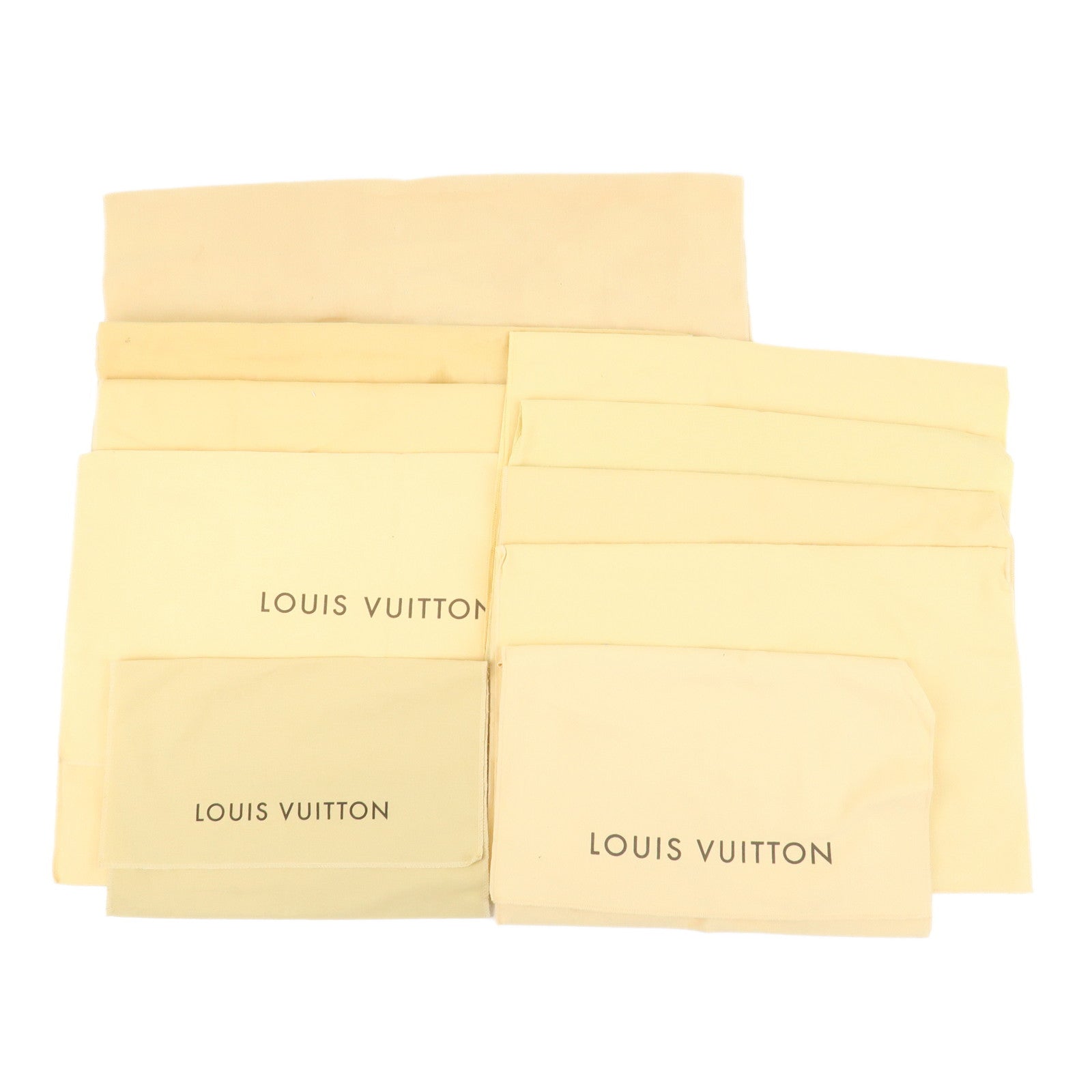 Louis Vuitton Set Of 10 Dust Bag Storage Bag Flap Style Beige